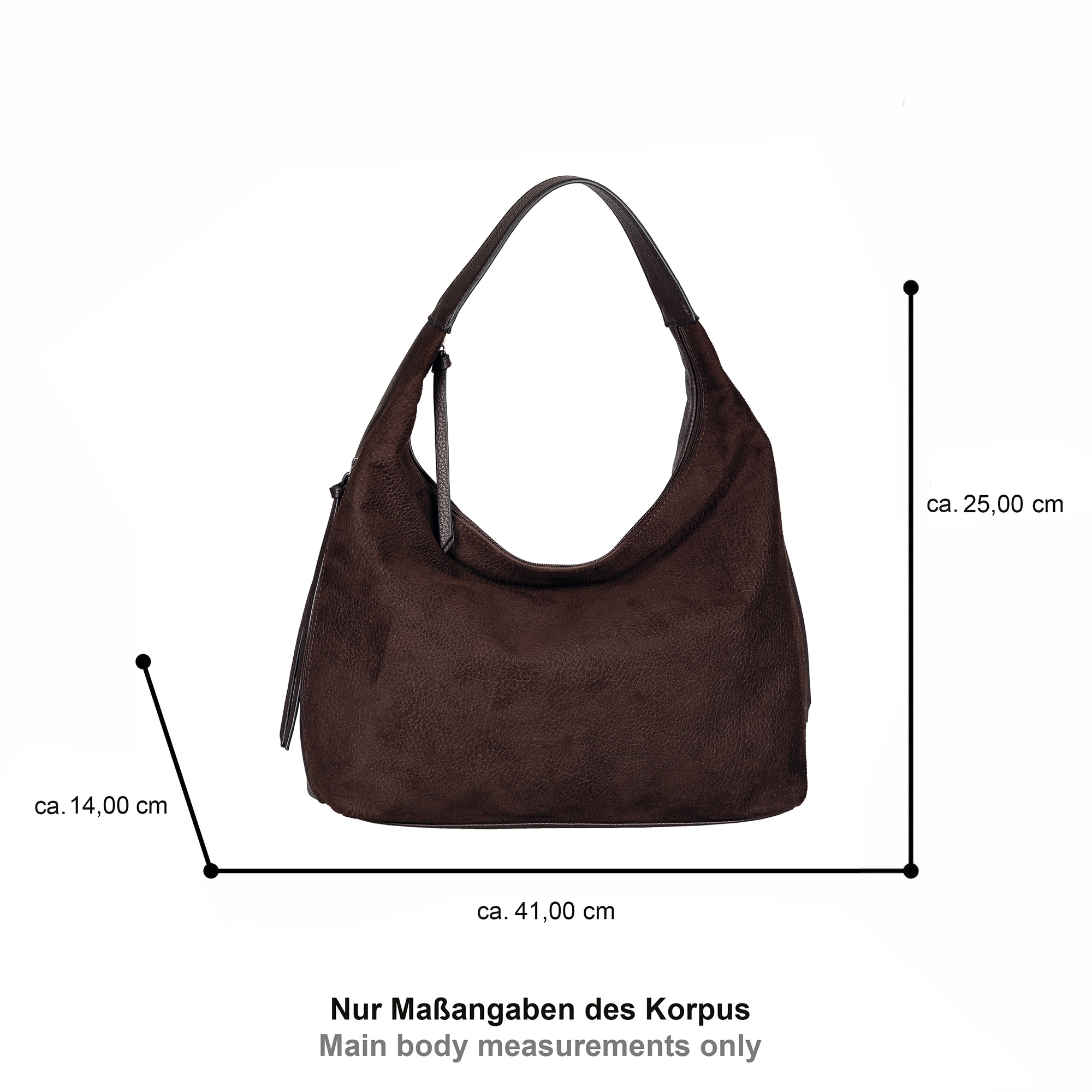 TOM TAILOR Hobo »Aiana« Damen Handtasche, mit Fransen-Reißverschluss