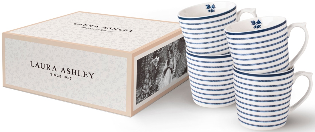 3. Bild von LAURA ASHLEY BLUEPRINT COLLECTABLES Becher »Laura Ashley Blueprint Collectables Candy Stripe«, (Set, 4 tlg., 4 Becher), 320 ml
