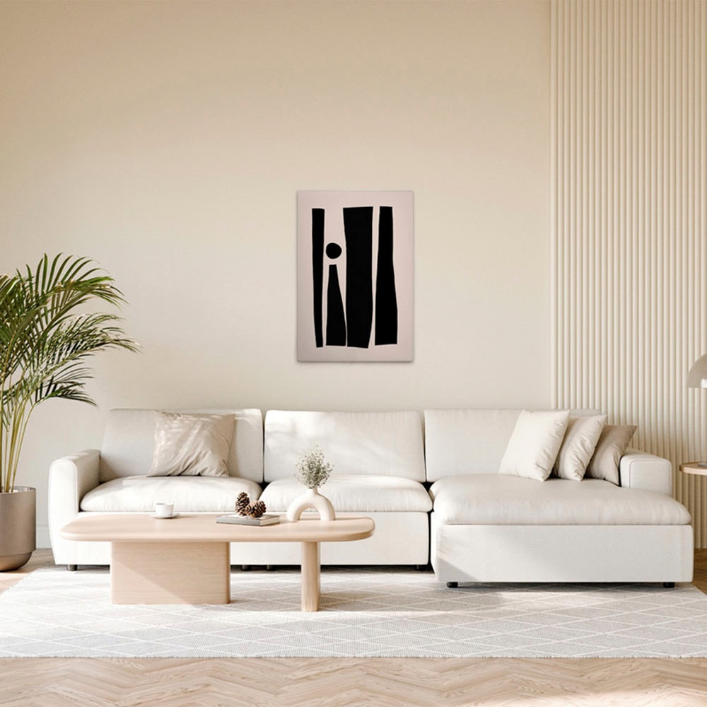 A.S. Création Leinwandbild »Abstract 1 - Wandbild Creme Schwarz Keilrahmen günstig online kaufen