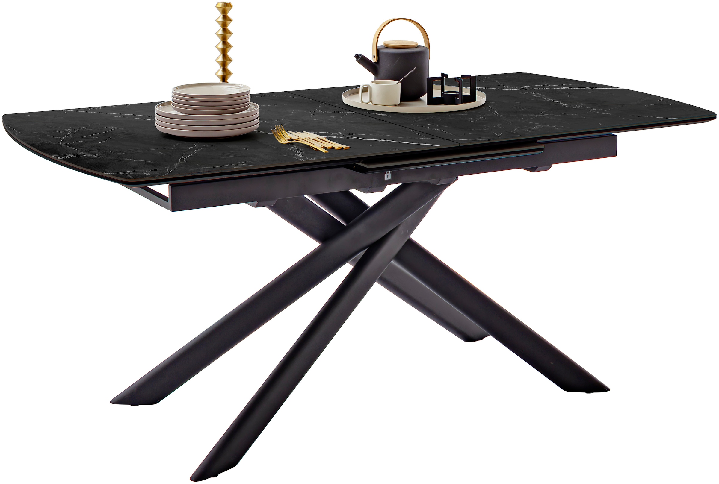 MCA furniture Esstisch »VANINO Auszugtisch 180-230 cm marmoriert«, (1 St.), Keramik,Metall,Synchronauszug,ausziehbar,8-10 Personen