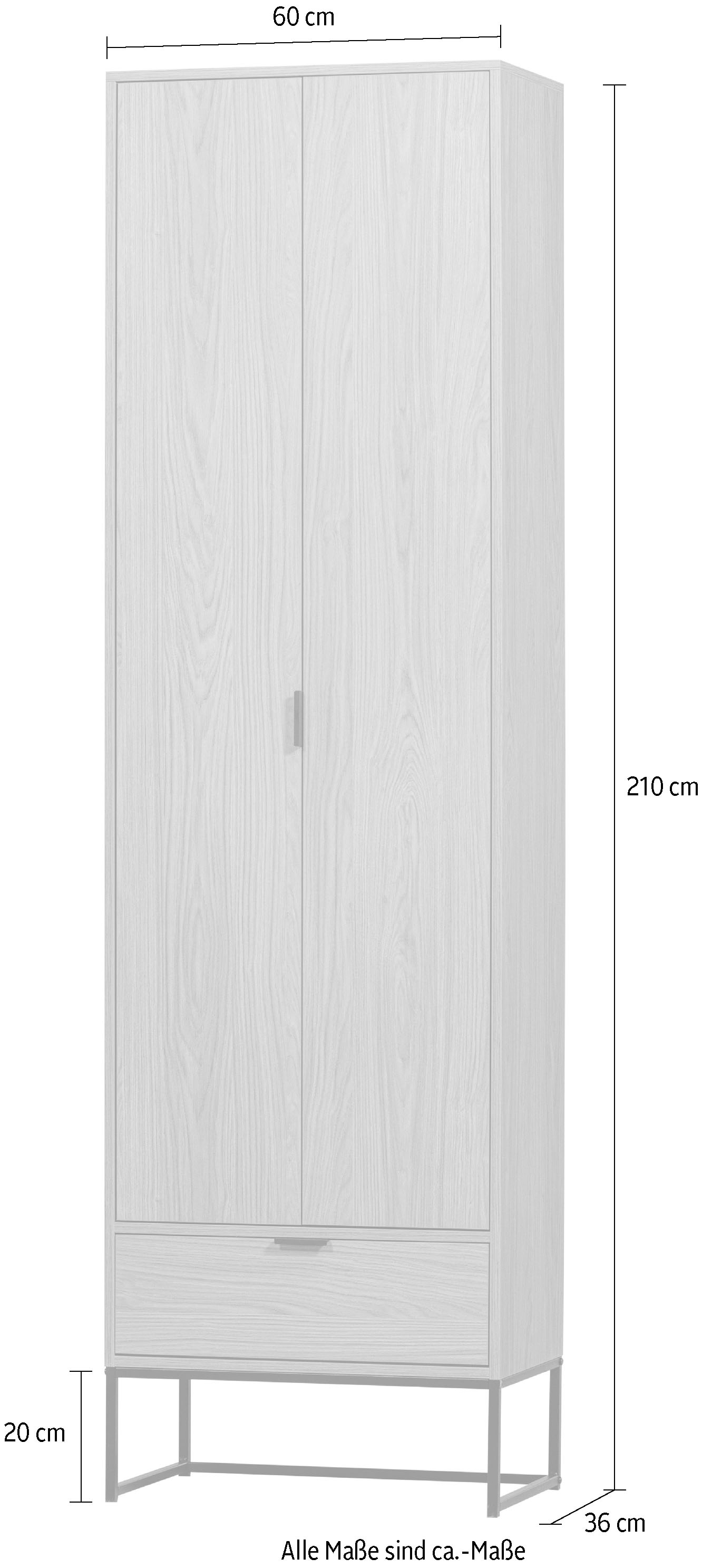 WOOOD Mehrzweckschrank »WOOOD SILAS SCHRANK EICHE DEKOR [fsc]« schmaler Hochschrank aus Eichenmelamin, modernes Design, viel Stauraum