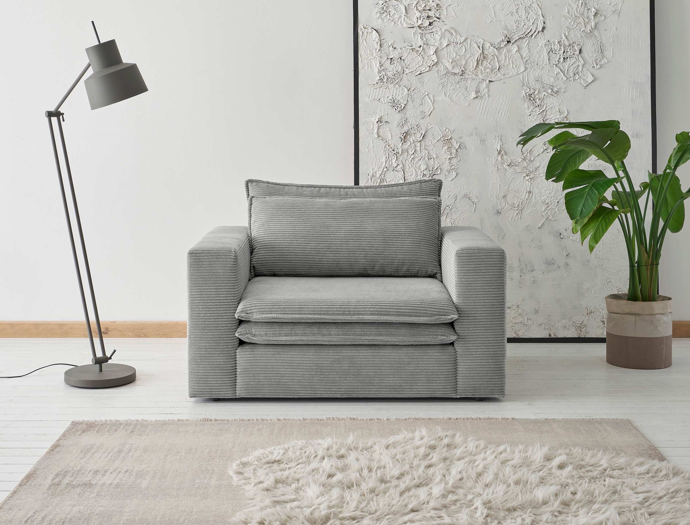 Home affaire Loveseat »PIAGGE« Hochwertiger Cord, trendiger Loveseat günstig online kaufen