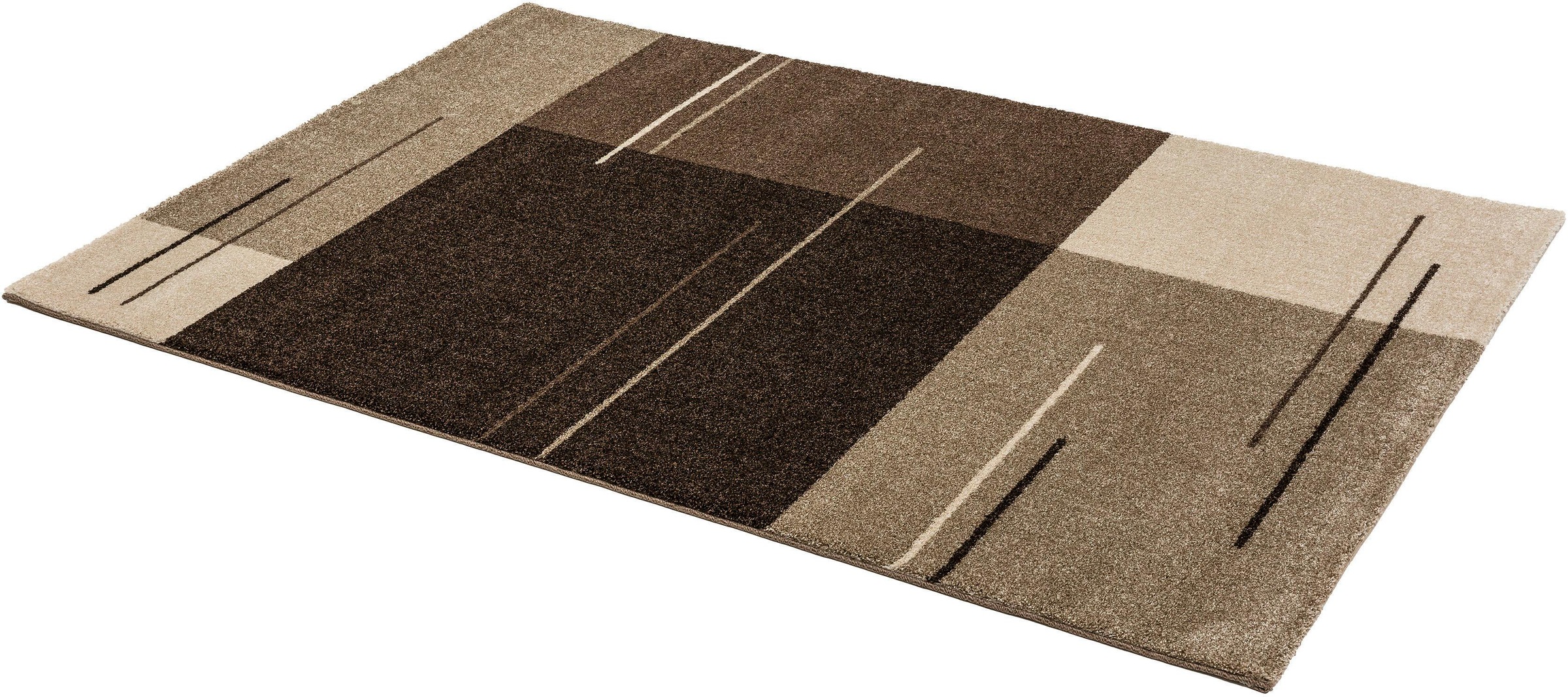 Teppich „Samoa“, rechteckig, Kurzflor, Wohnzimmer haselnuss 20 mm B/L: 160 cm x 230 cm – 20 mm