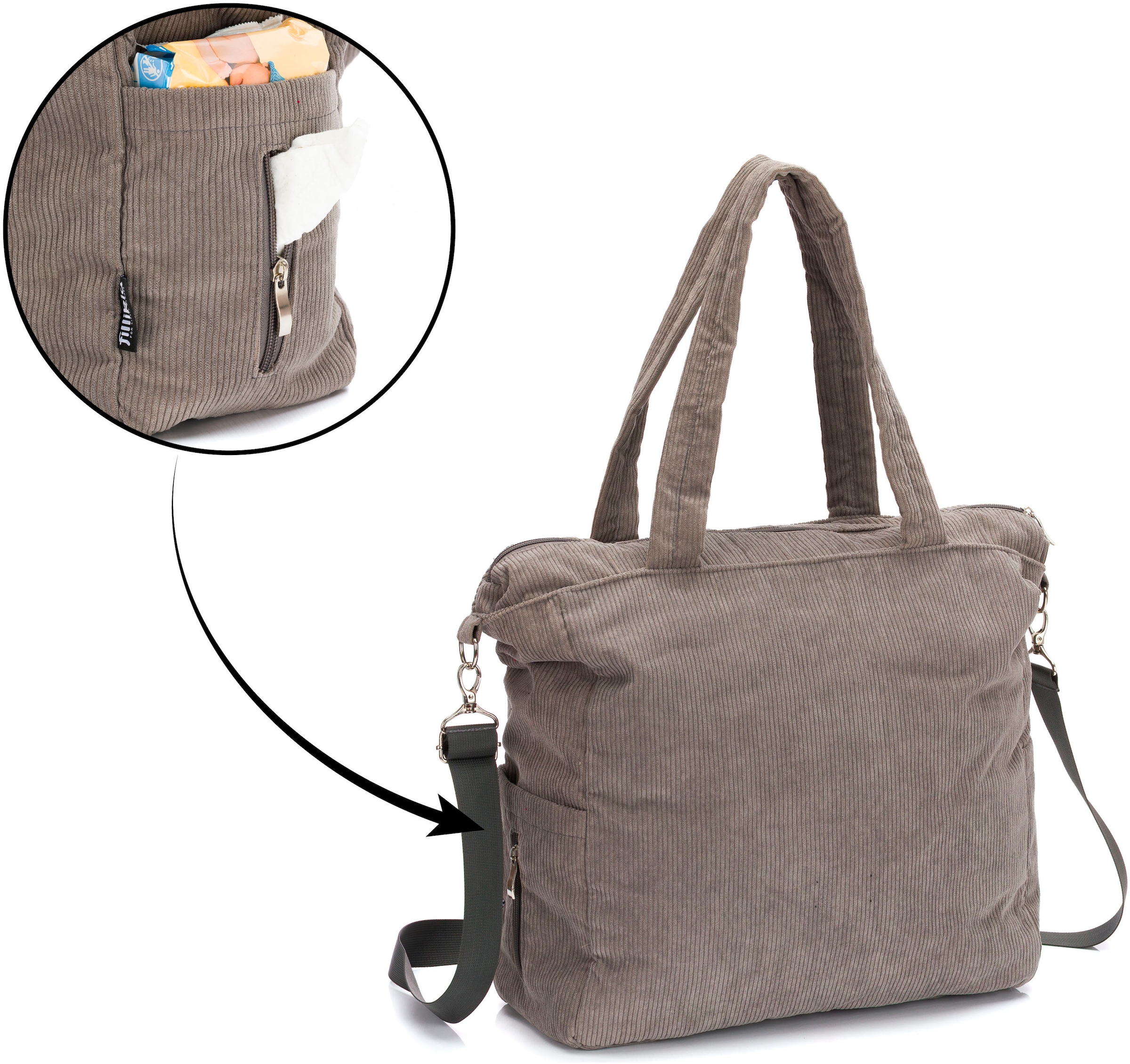 Fillikid Wickeltasche »Cord«, inklusive Thermotasche