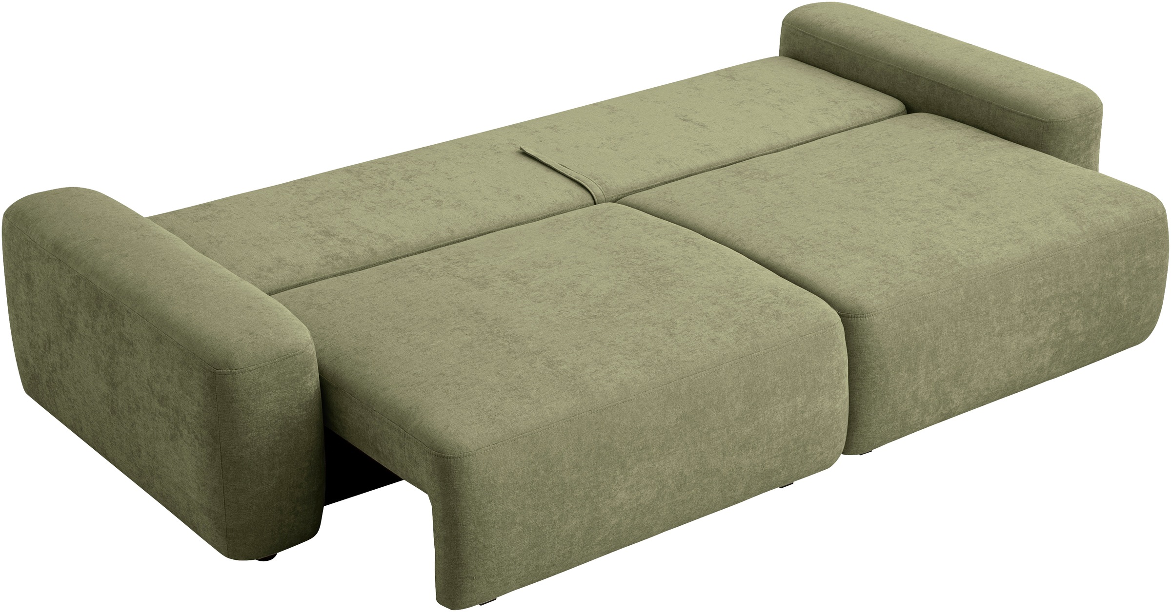 INOSIGN 3-Sitzer »TORGE (257cm), Sofa,Schlafsofa in Cord, Samtvelours, Struktur fein«, rundes Design, Schlaffunktion u. Bettkasten, Liegefläche: 135/200 cm