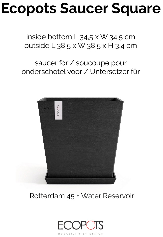 ECOPOTS Topfuntersetzer »Quadratisch 45 Dunkelgrau«, für innen und außen: frostsicher, bruchsicher und lichtbeständig