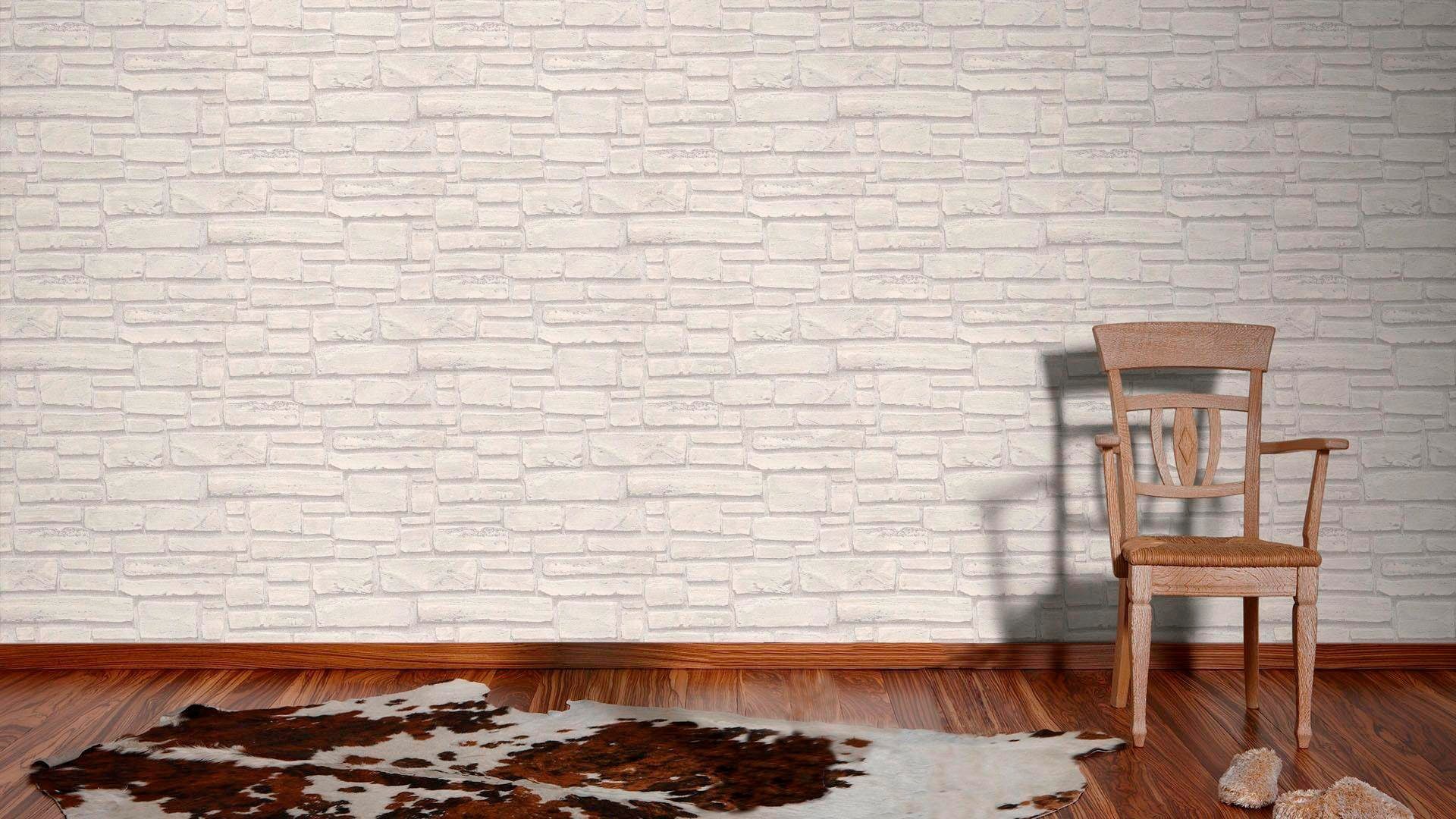 living walls Vliestapete »Best of Wood`n Stone 2nd Edition«, Steinoptik-gemustert-Motiv, Landhaus Tapete Stein Tapeten Wohnzimmer Schlafzimmer Küche Flur Optik