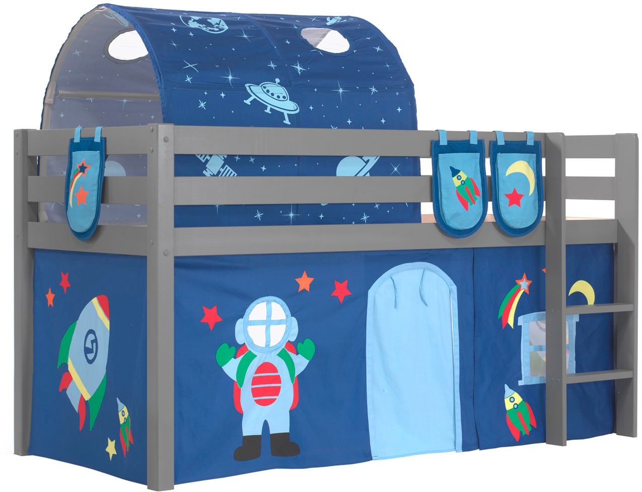 Vipack Hochbett "Pino, Spielbett massiv Kiefer, stabil gebaut, 3 Korpusfarb günstig online kaufen