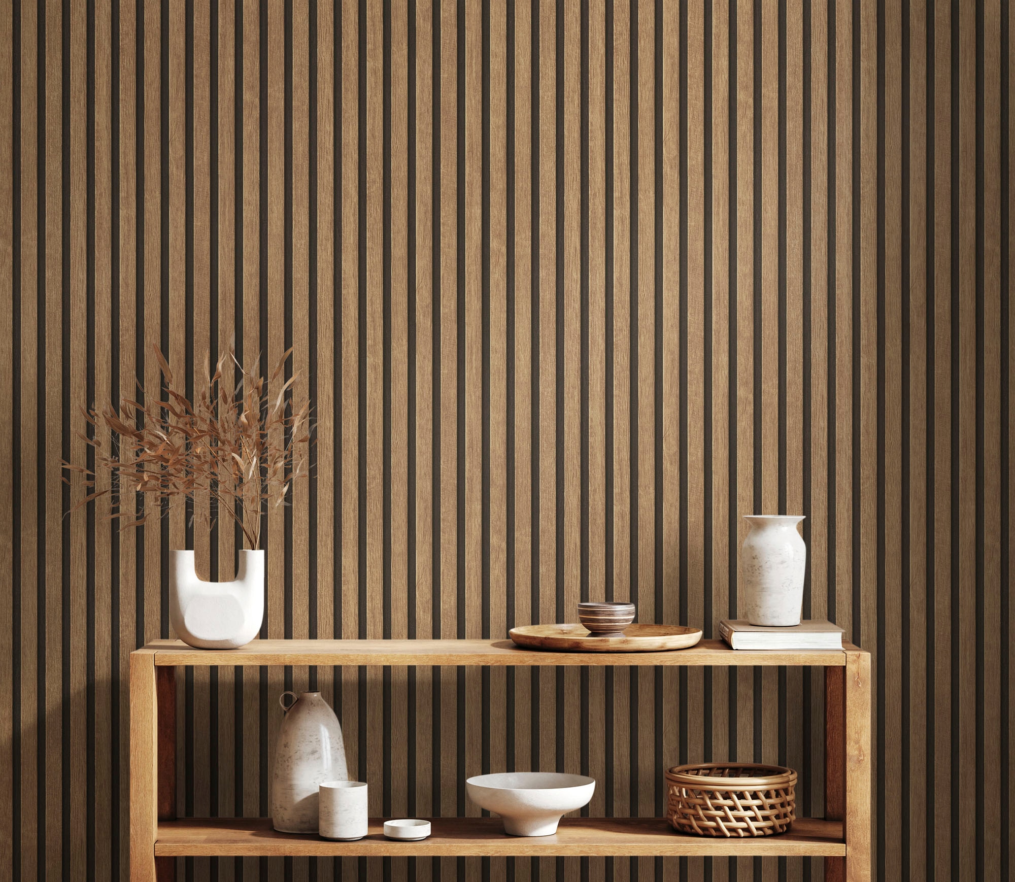 A.S. Création Vliestapete »PrintWalls II Skandinavische Holzpaneele«, matt-gemustert-neutral, Holzoptik Vlies Vlies Wand Tapeten Wohnzimmer Schlafzimmer Küche Optik