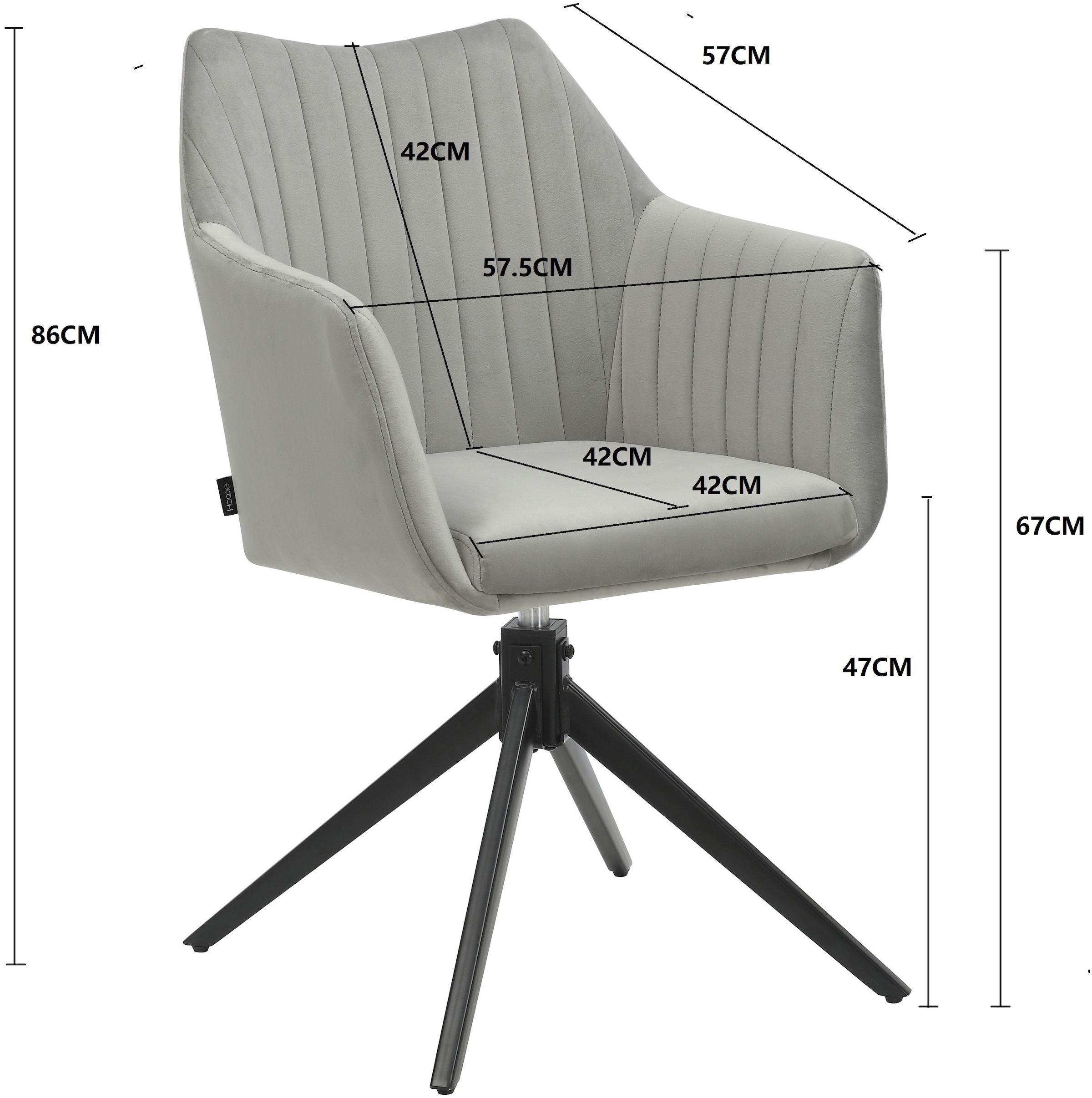 Home affaire Esszimmerstuhl »Tampa, TOPSELLER!, OTTOs Choice«, (Set), 2 St., Samtvelours, mit Drehfunktion 360 Grad