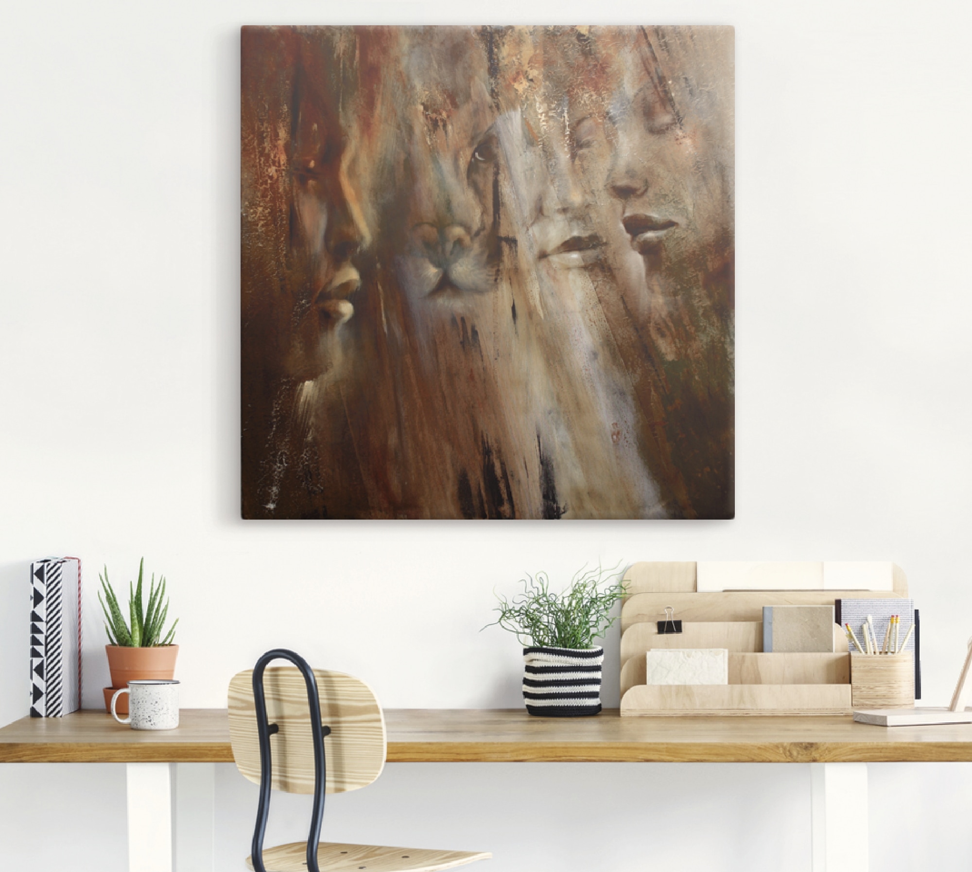 Artland Leinwandbild »Gesichter«, Animal Fantasy, (1 St.), auf Keilrahmen gespannt