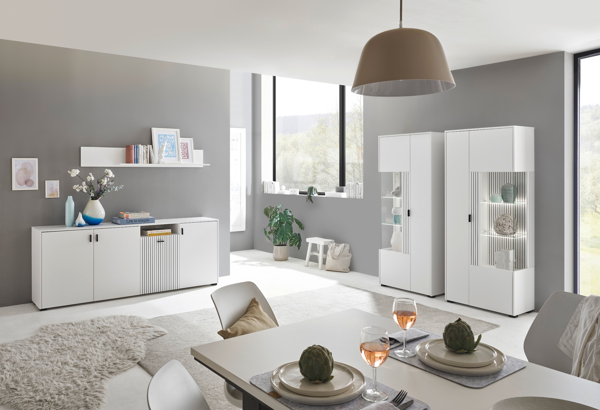 INOSIGN Sideboard »Hudson« in moderner Trendfarbe, Griffe aus Metall (Schwarz), Breite 200 cm