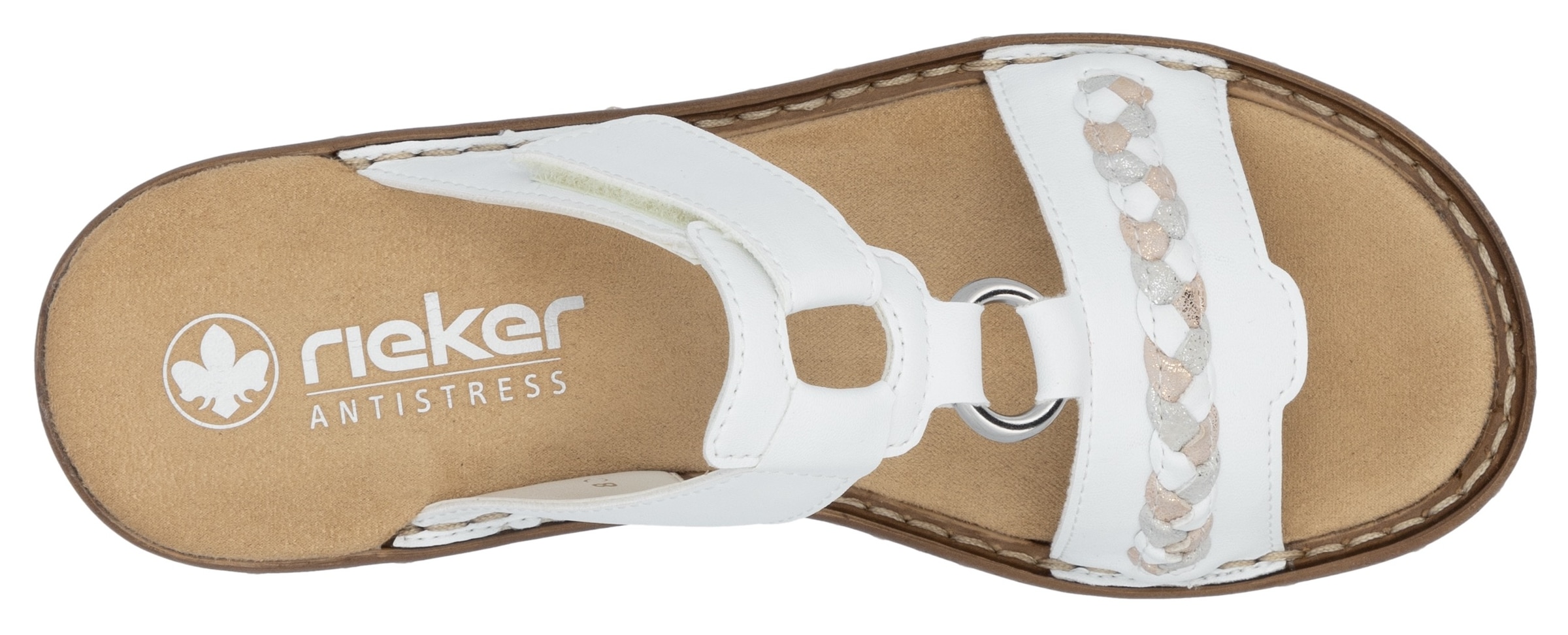 Rieker Pantolette, Keilabsatz, Sommerschuh, Schlappen in sommerlicher Optik