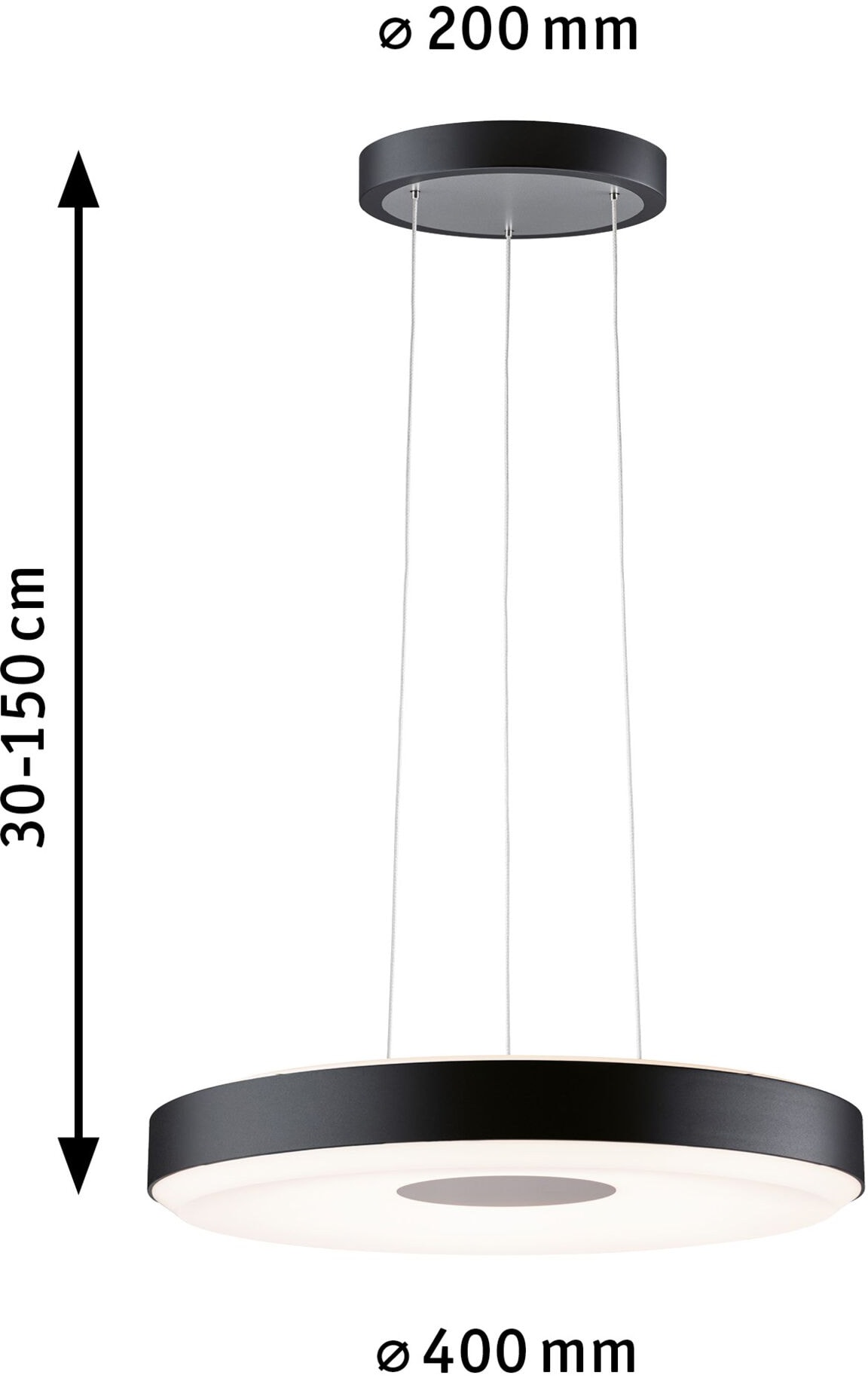 Paulmann Pendelleuchte »Puric Pane«, 1 flammig-flammig, LED, dimmbar,  Schwarz, Grau, Metall auf Raten bestellen