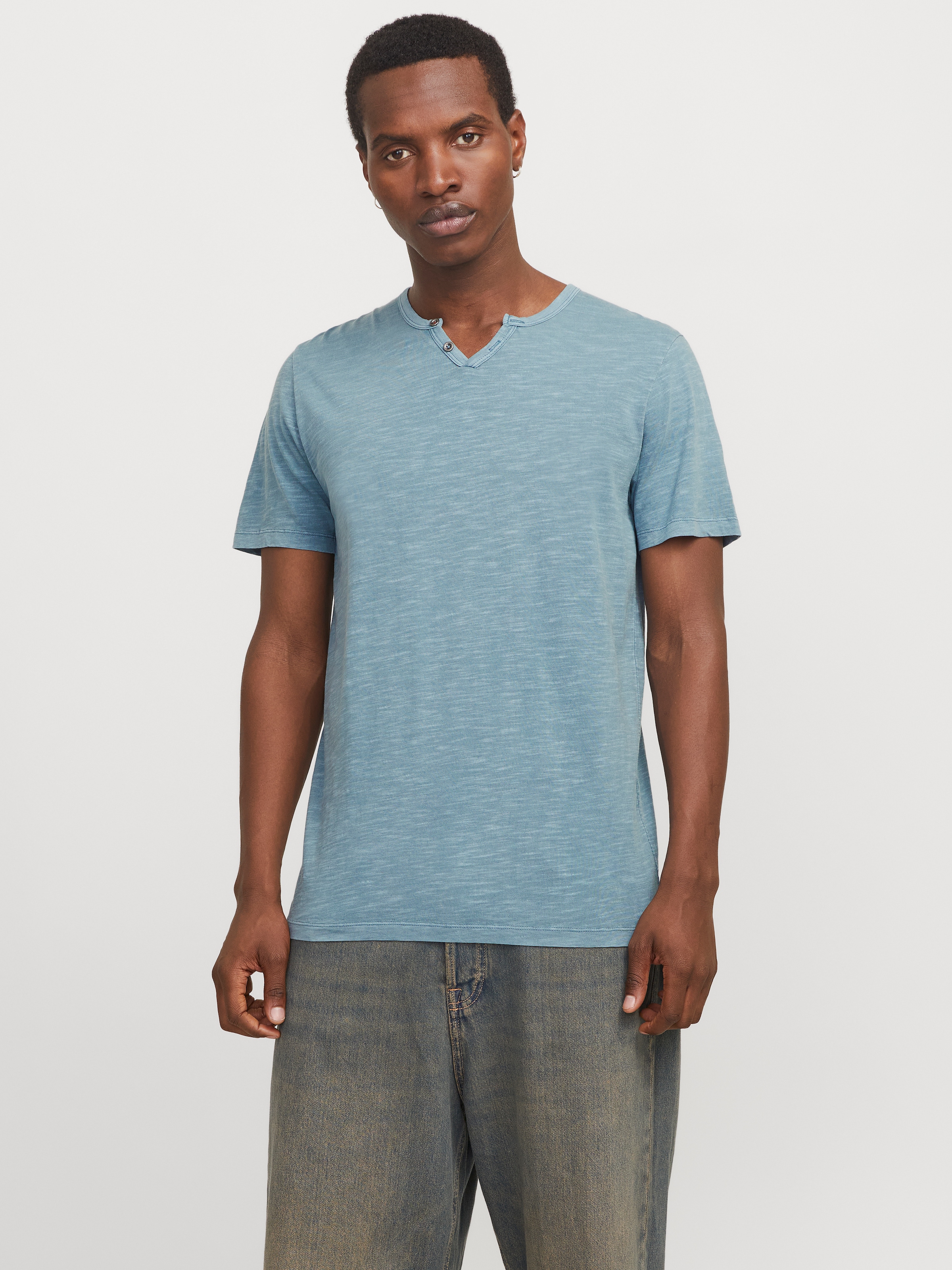 Jack & Jones T-Shirt »SPLIT NECK TEE« mit V-Ausschnitt