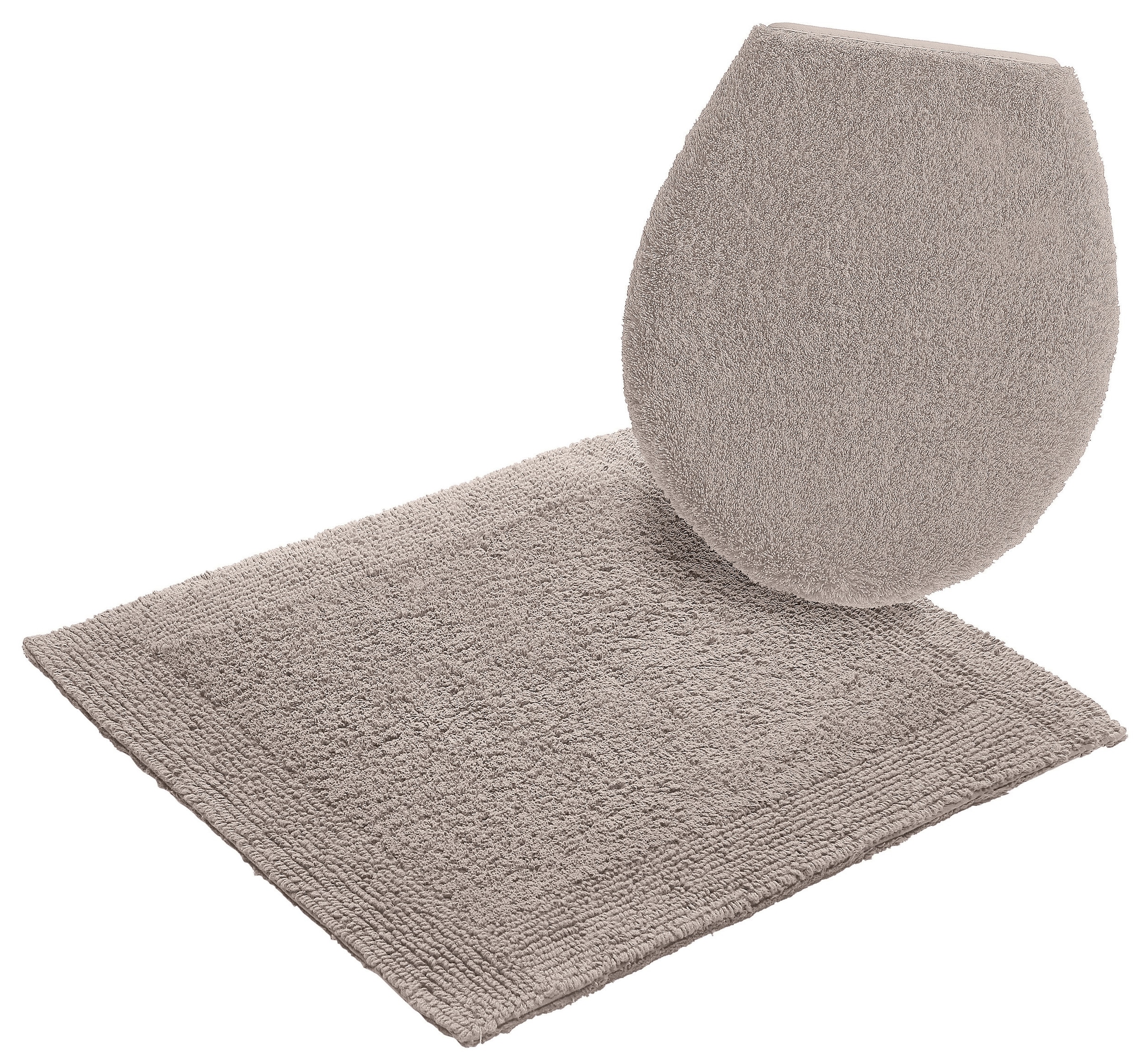 my home Badematte »Kapra, Badvorleger, Badezimmer Teppich«, beidseitig nutzbar-fußbodenheizungsgeeignet-strapazierfähig, mit Bordüre, Badteppich, Badematte, Baumwolle