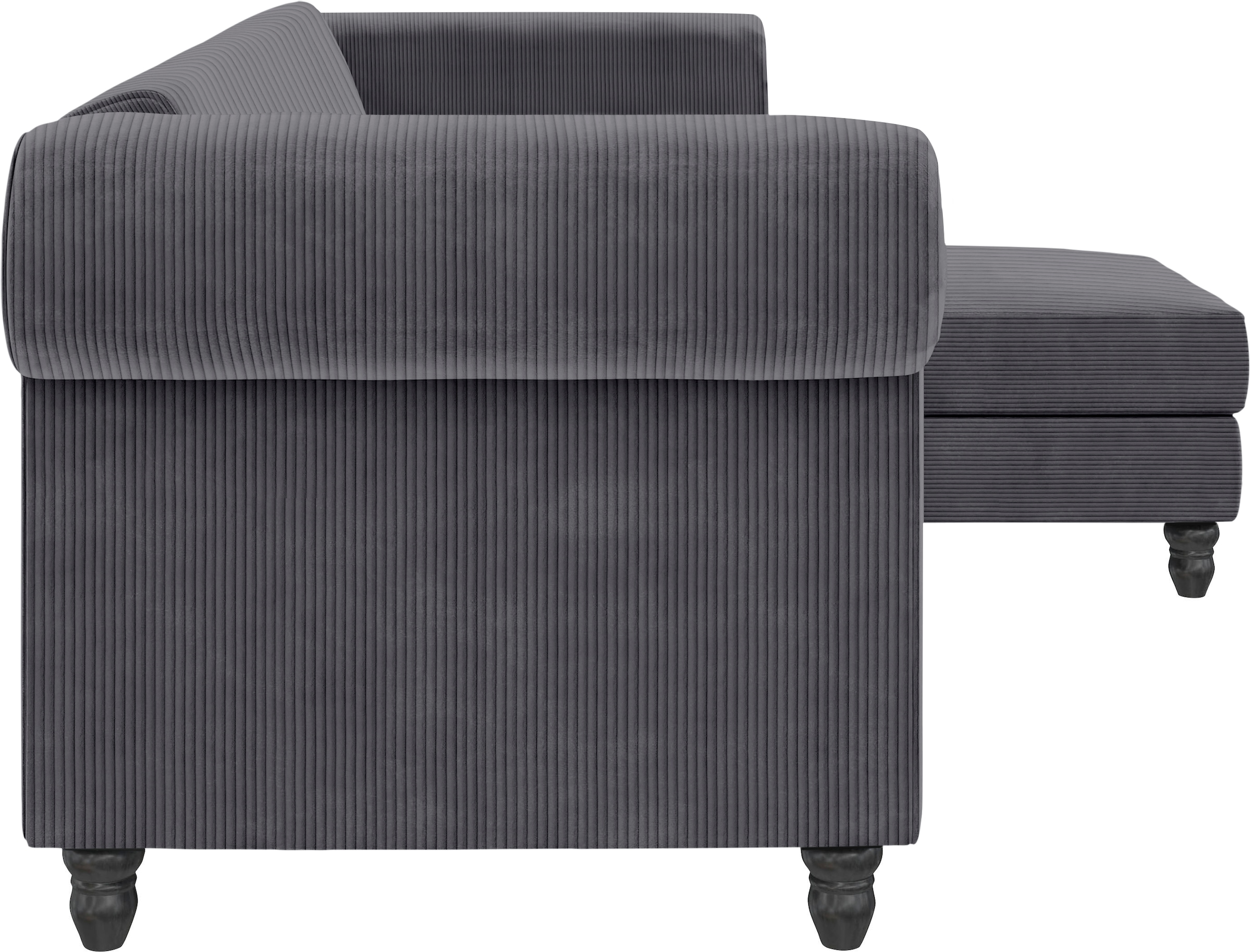 Dorel Home Ecksofa »Felix II, L-Form, Schlafsofa 241cm (Liegefl. 108/195 cm),«, verstellb. Rückenlehne, Recamiere wechselbar, Cord