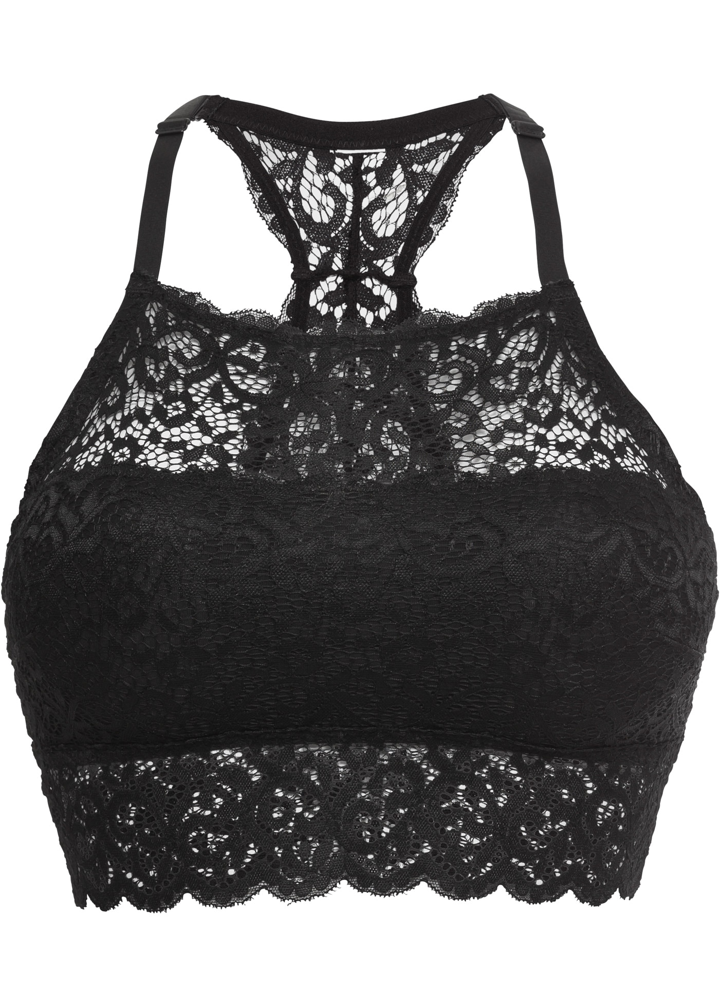 bonprix Bustier »Bustier aus dehnbarer Spitze« bügelloses Design, unwattierte Cups, schmale verstellbare Träger