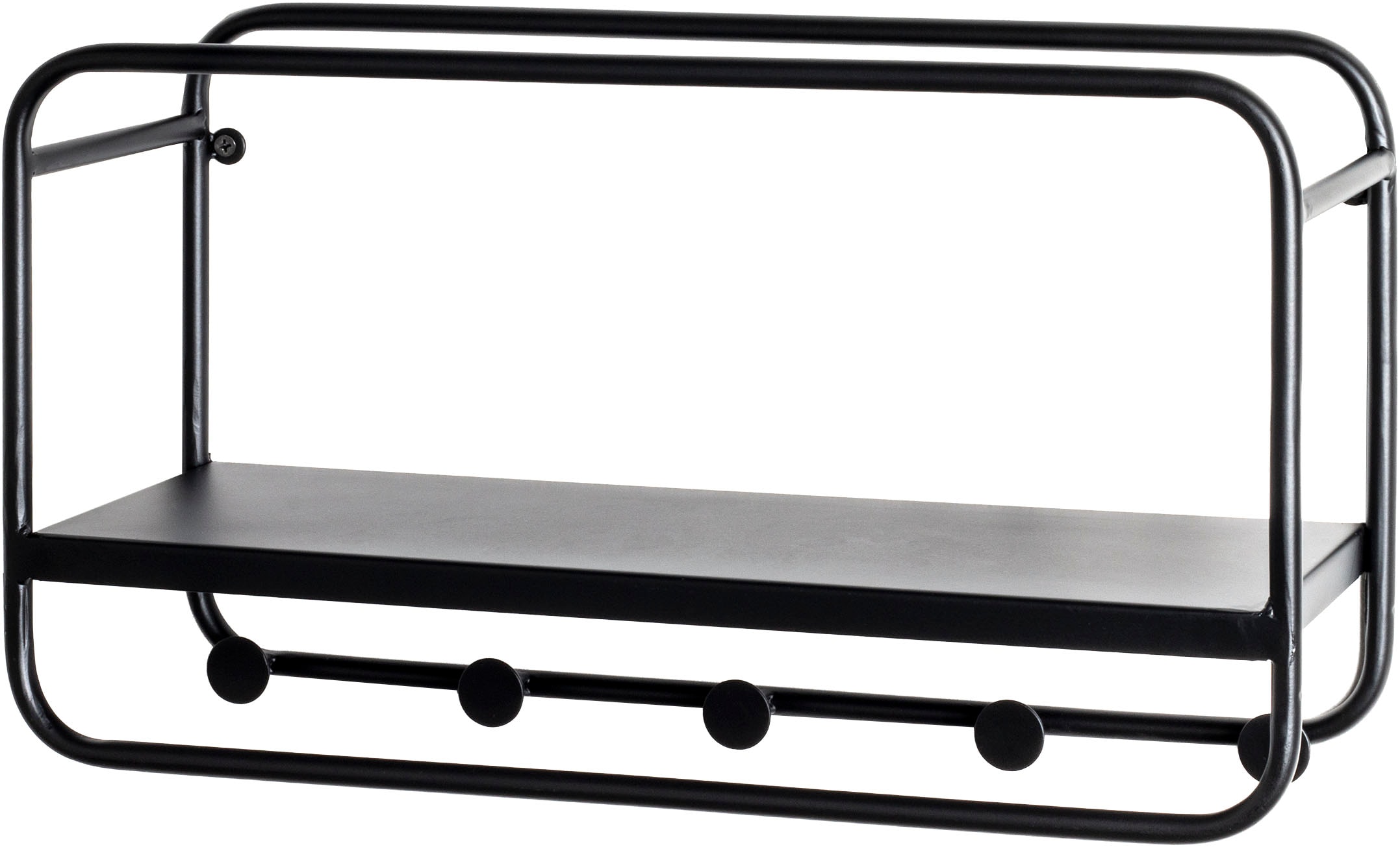 HAKU Garderobenleiste »Flurgarderobe, Garderobe, Garderobenhaken, Garderobenleiste,« rechteckig - aus Metall Schwarz - B/T/H 45/15/25 cm