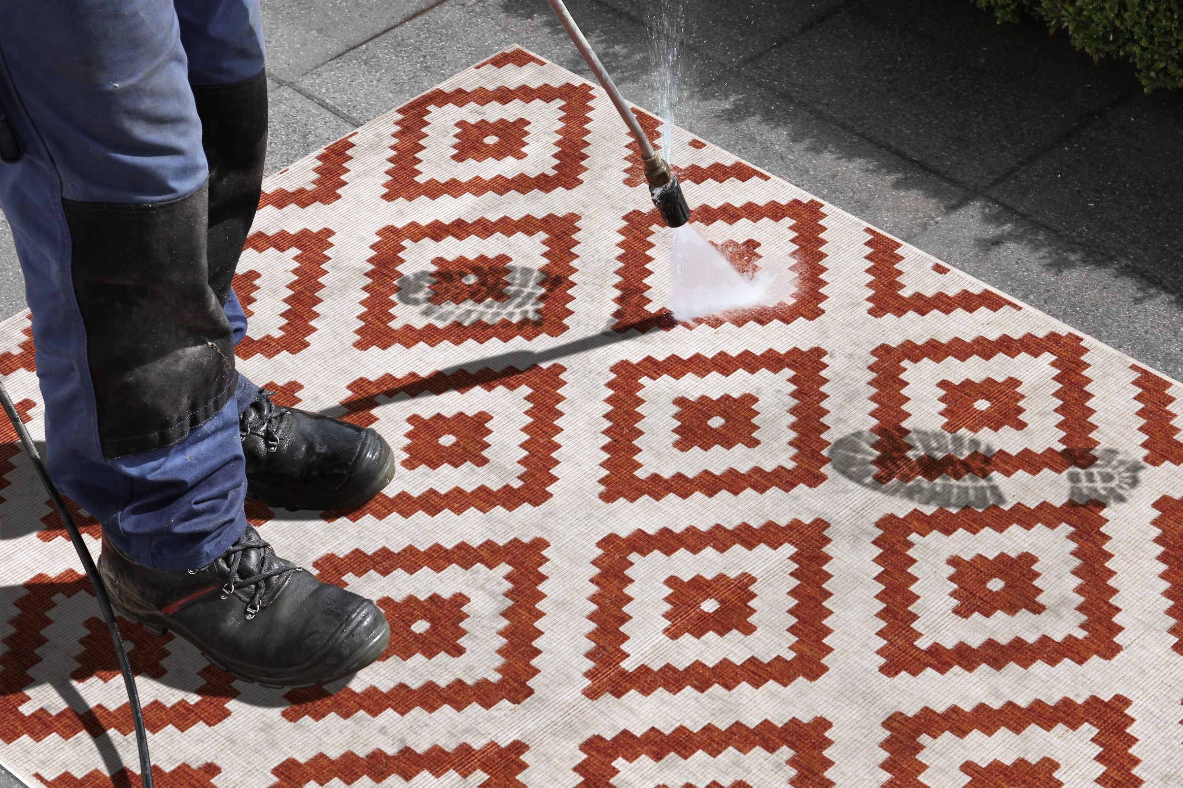 NORTHRUGS Teppich »Malta Wendeteppich«, rechteckig, 5 mm Höhe, In-& Outdoor, Wetterfest, Balkon, Terrasse, Raute, Läufer, Wohnzimmer