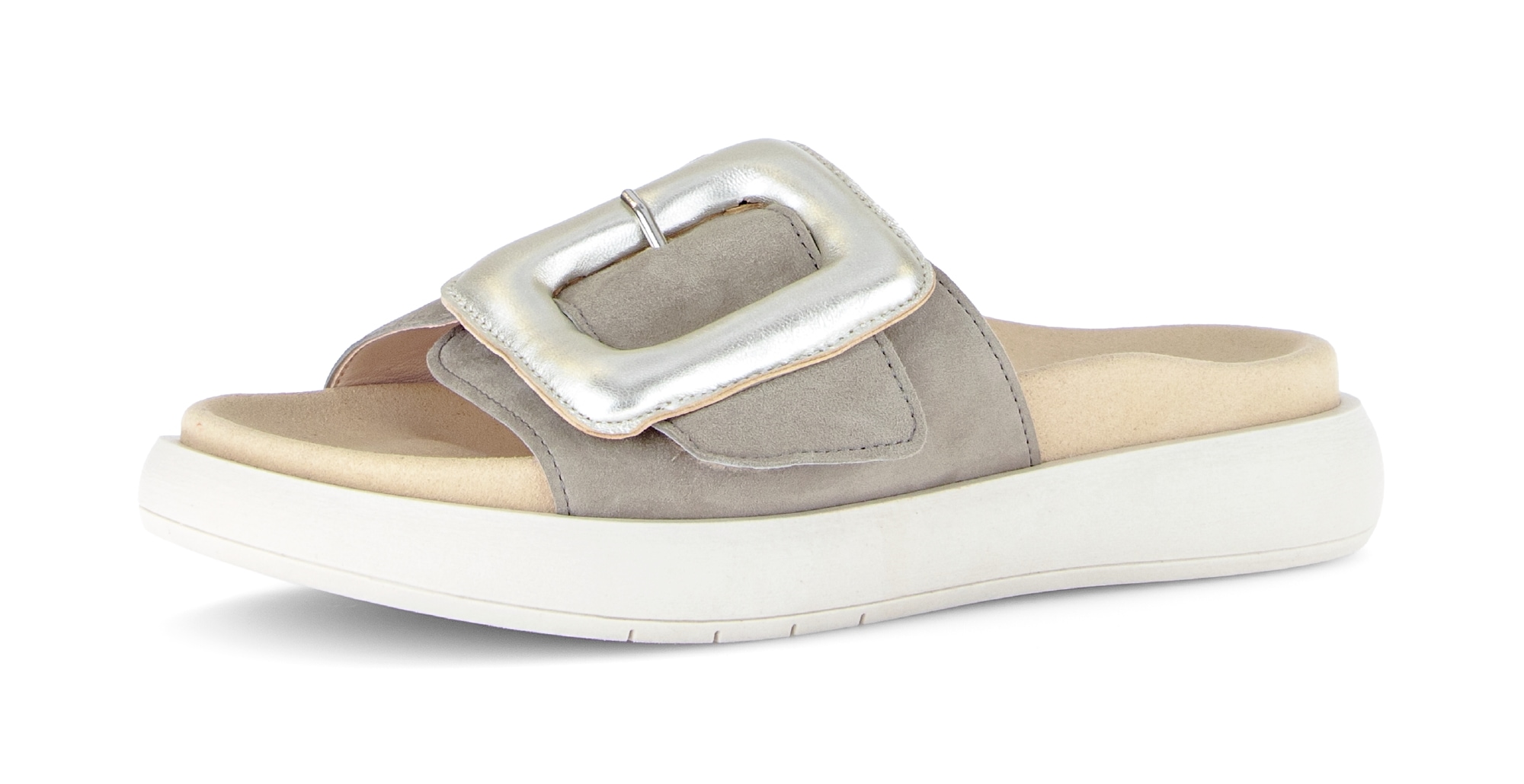 Gabor Pantolette  , Plateau, Sommerschuh, Schlappen mit großer Zierschnalle
