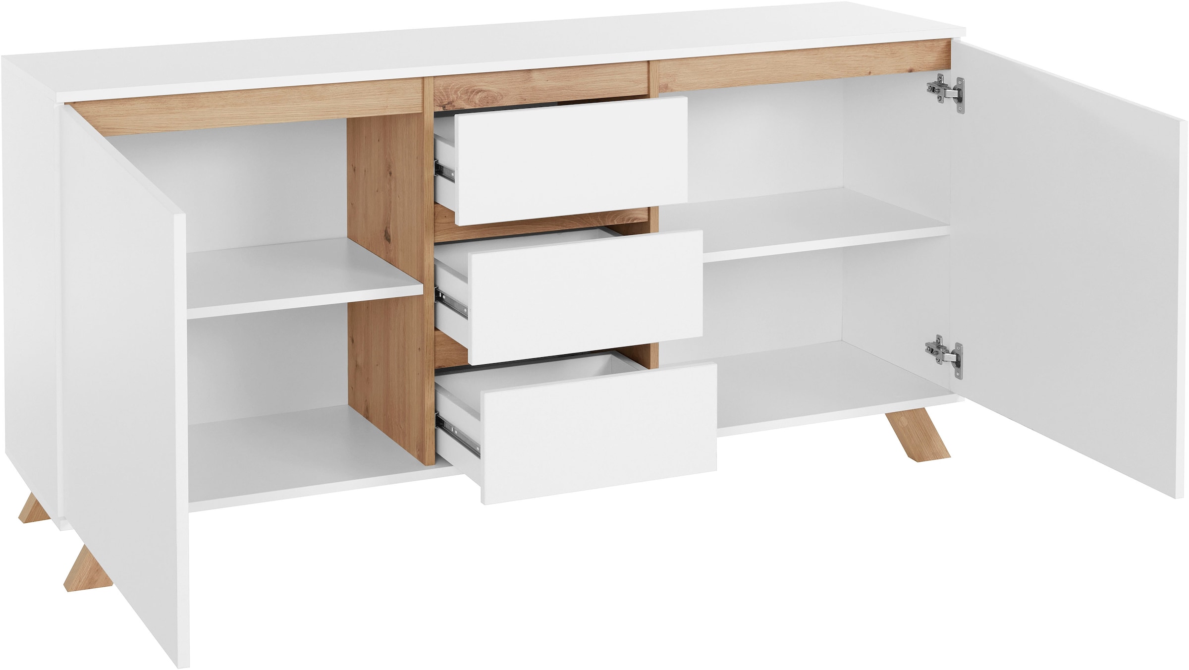 Homexperts Sideboard »Vicky«, Breite 160 cm oder 180 cm, in matt weiß