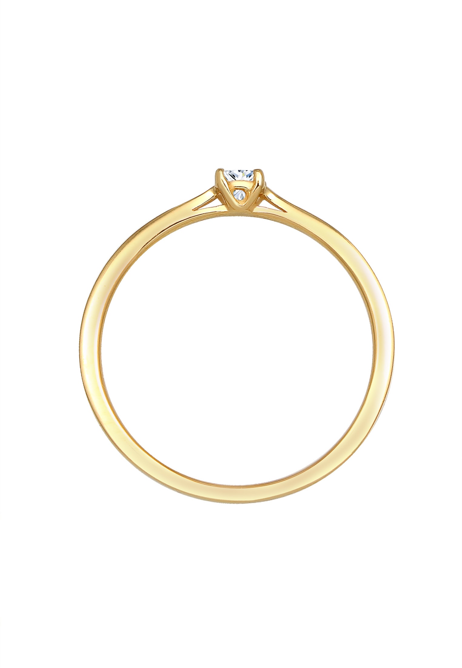 Elli DIAMONDS Verlobungsring »Prinzessschliff Diamant (0.1 ct) 585 Gelbgold«