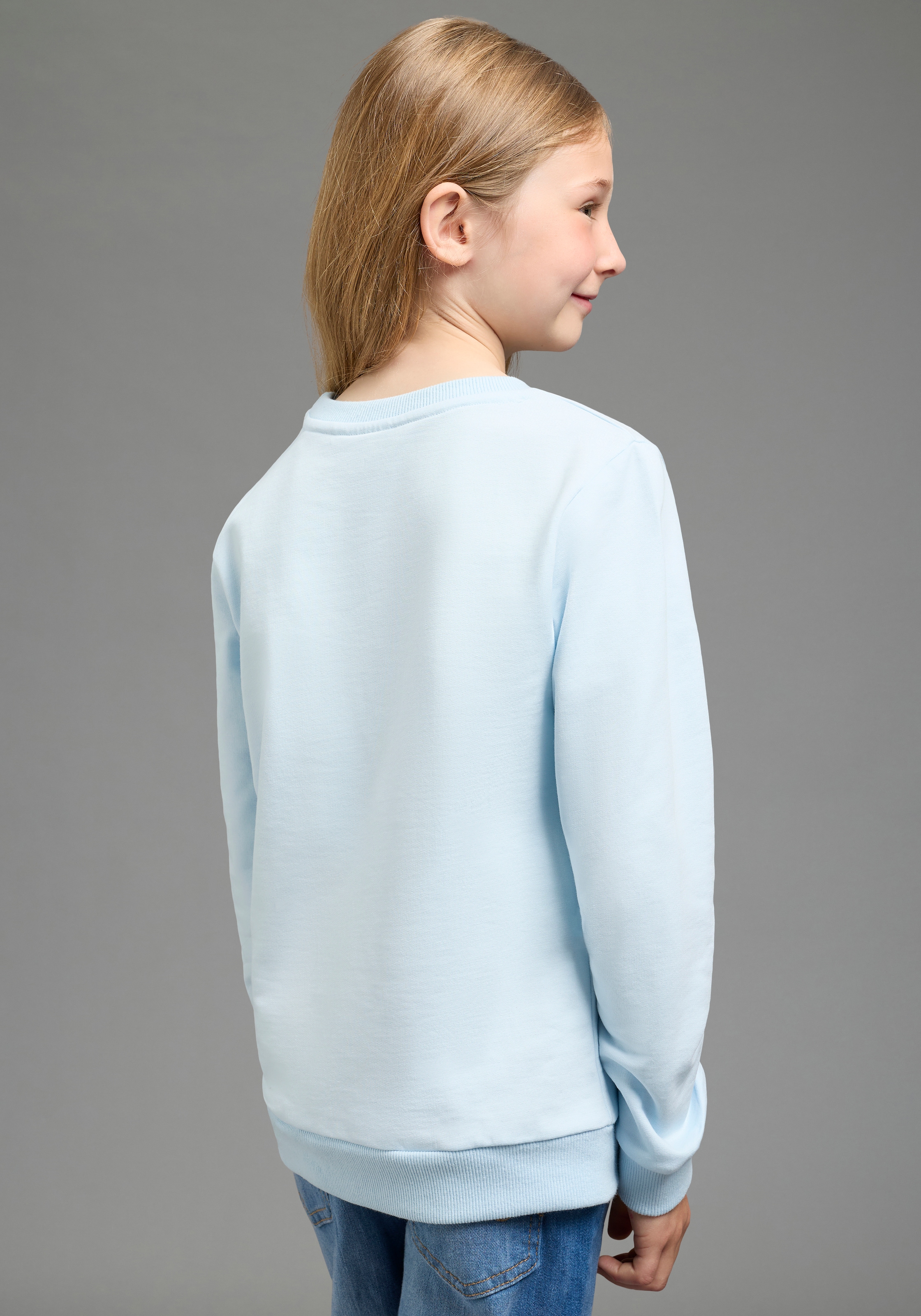 KIDSWORLD Sweatshirt »FROZEN Glitzerdruck Sweatshirt, Disney«, mit Rundhalsausschnitt, Langarm, hüftlange Basic-Passform
