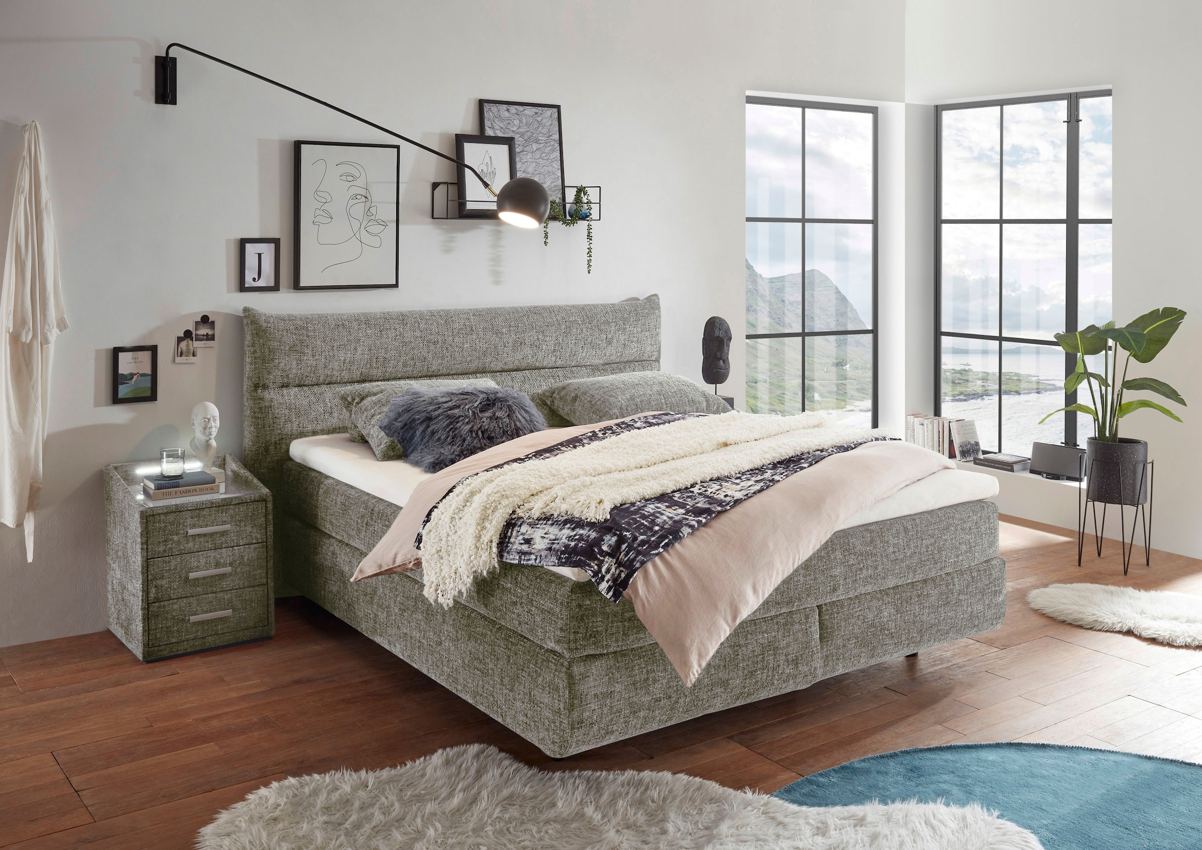 ED EXCITING DESIGN Boxspringbett »Zandvoort«, mit Wendematratze, 180x200cm