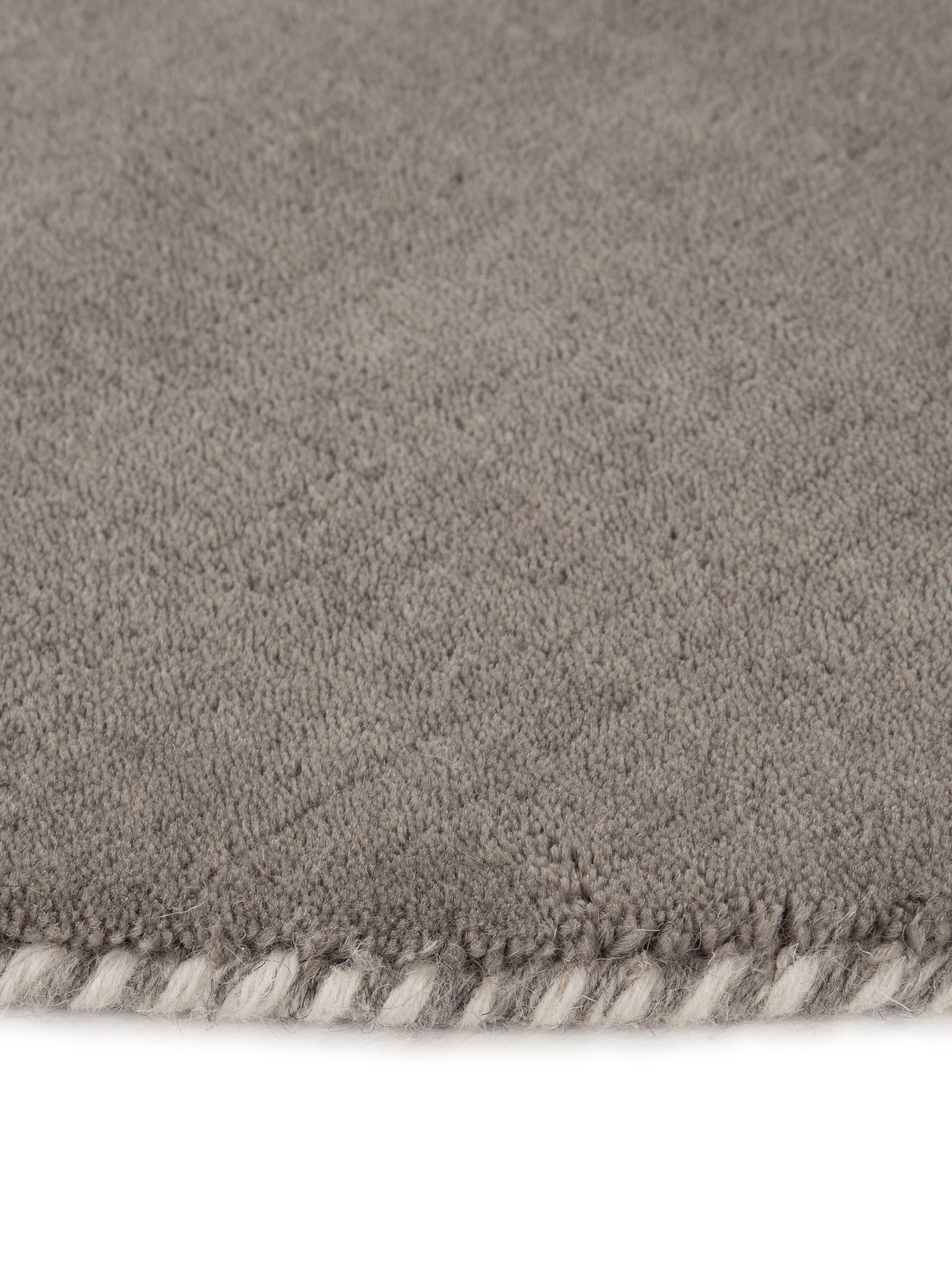 carpetfine Wollteppich »Gabbeh Lola Uni«, rund, 14 mm Höhe, mit natürlichem Pflanzenmaterial von Hand gewebt, auch als Läufer