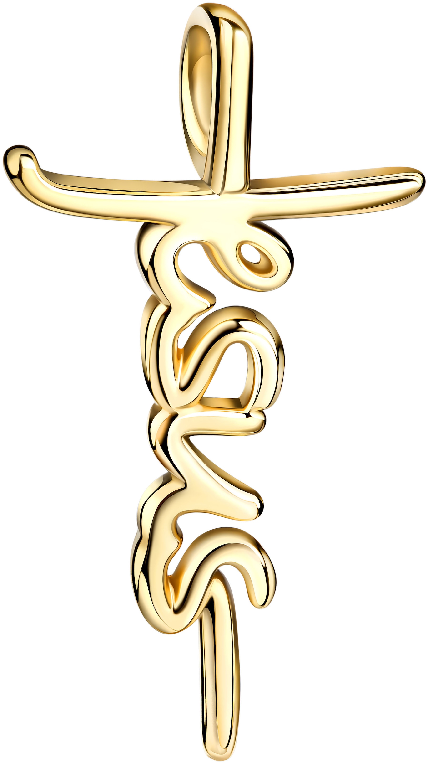 Firetti Kettenanhänger »Schmuck Geschenk Gold 333 Halsschmuck Anhänger Kreuz Jesus Schriftzug«, Made in Germany