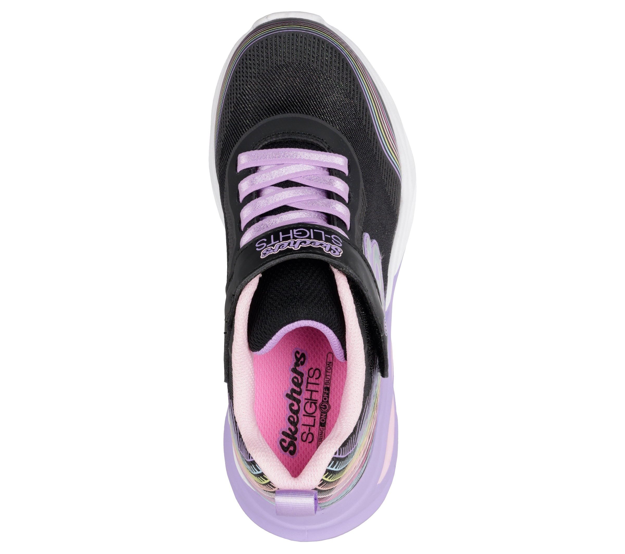 Skechers Sneaker »COSMIC GLOW LIGHTS«  Sportschuh mit Klett, Größenschablone zum Download