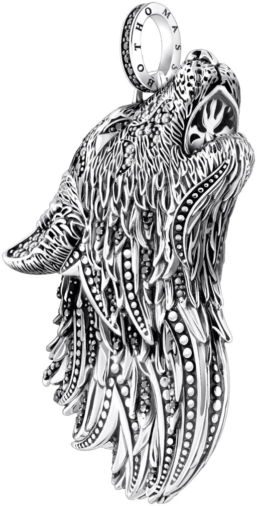 THOMAS SABO Kettenanhänger »Wolf-Profil, PE966-643-21«, mit Zirkonia (synth.)