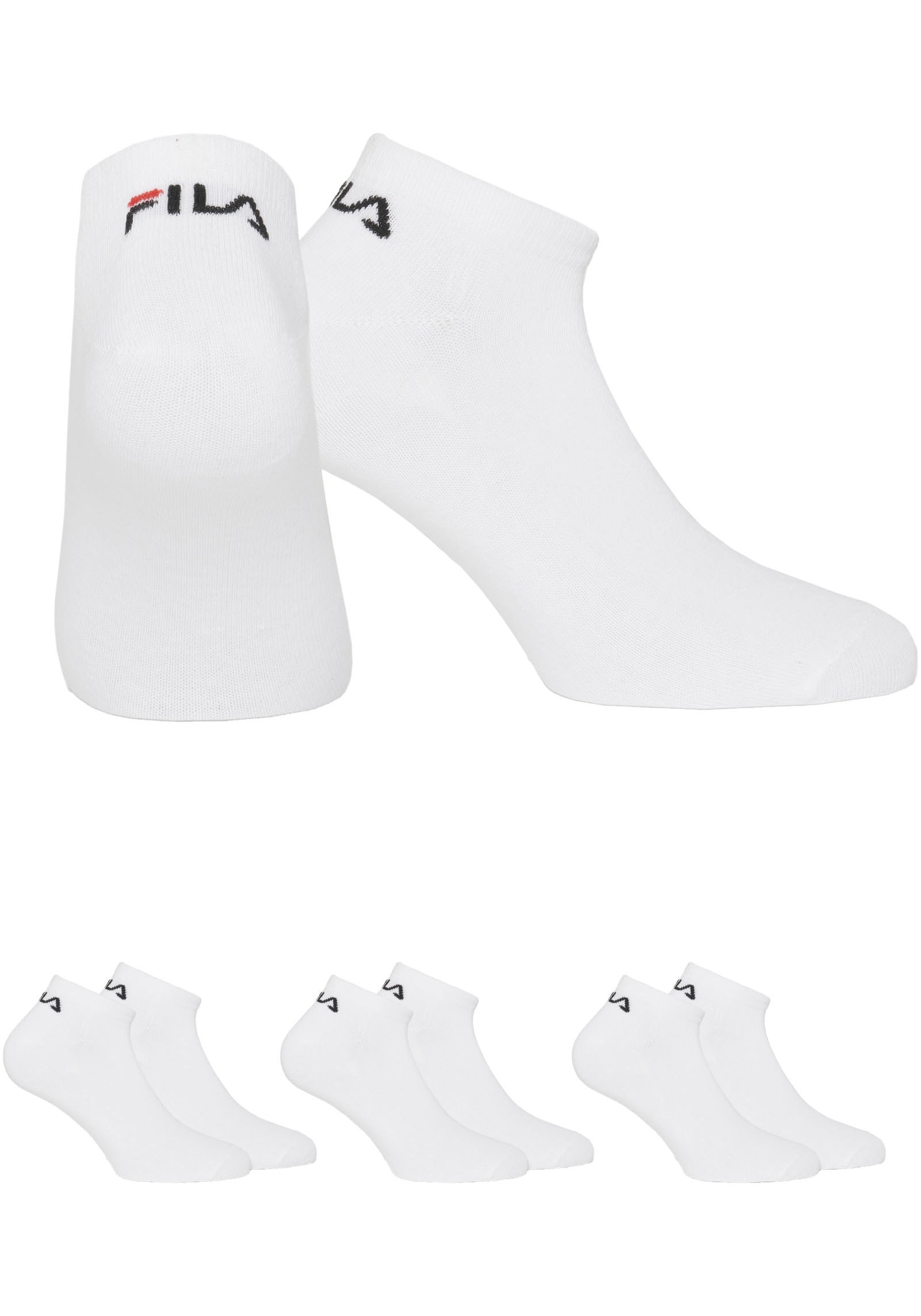 Fila Sneakersocken »UNISEX INVISIBLE PLAIN SOCKS«, (3 Paar), mit eingestricktem Logo an der Ferse