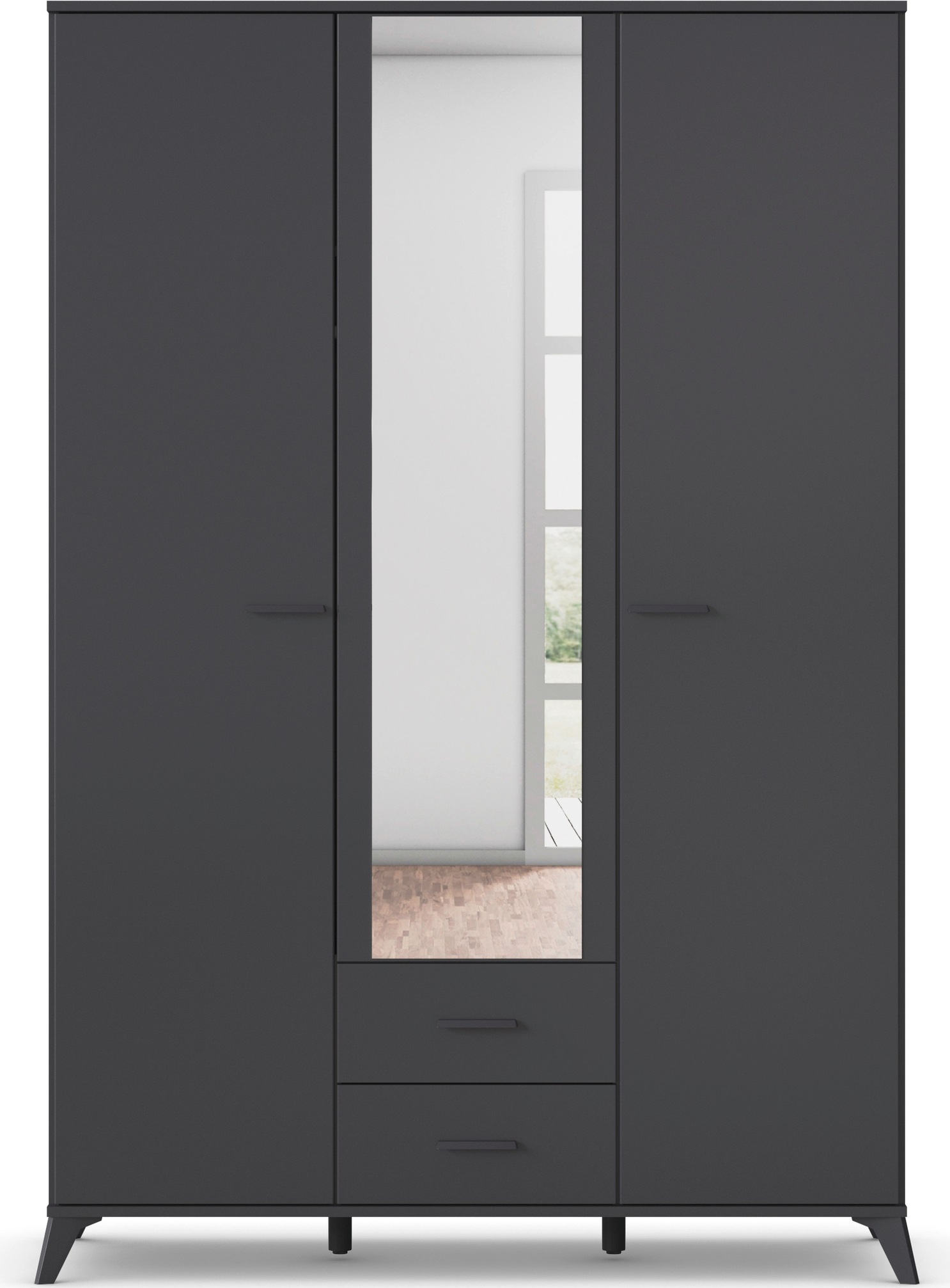 rauch Drehtürenschrank "Lucena" mit schräg ausgestellten Füßen im Monochrom günstig online kaufen