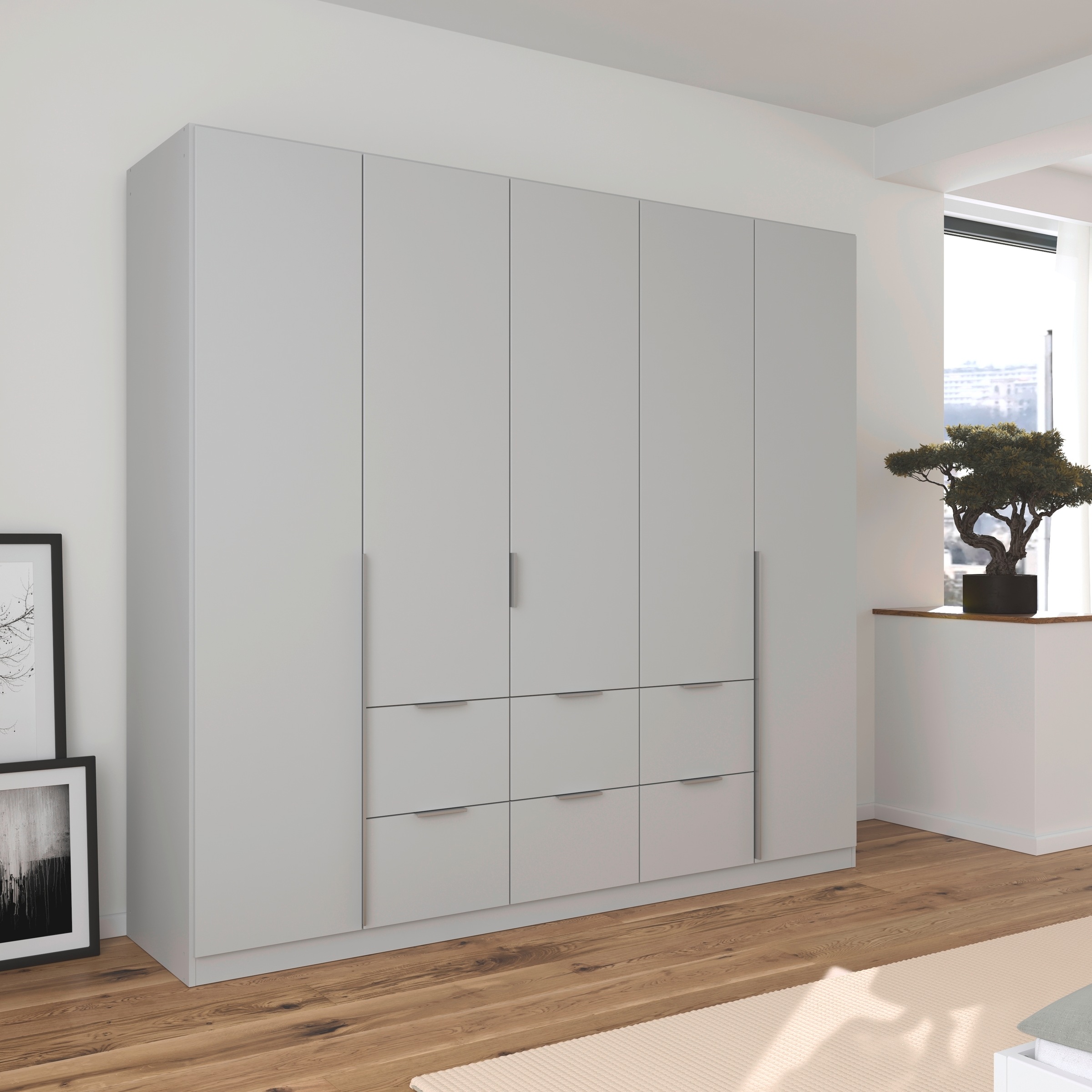 rauch Drehtürenschrank »Kleiderschrank Schrank Garderobe AGORDO mit Dekor- oder Hochglanzfront«, mit Außenschubkästen, in 6 Breiten und 2 Höhen MADE IN GERMANY