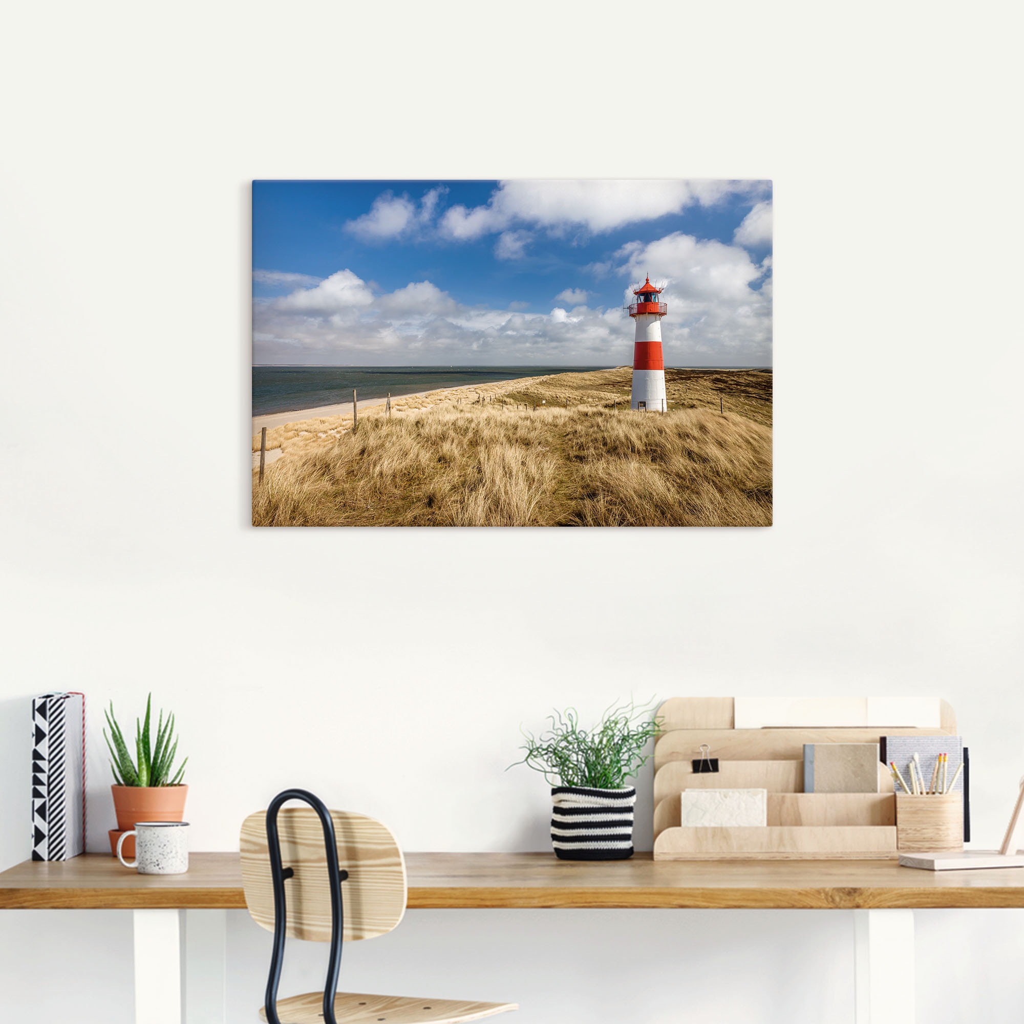 Artland Wandbild »Leuchtturm List-Ost auf Sylt Deutschland«, Gebäude, (1 St.), als Alubild, Leinwandbild, Wandaufkleber oder Poster in versch. Größen