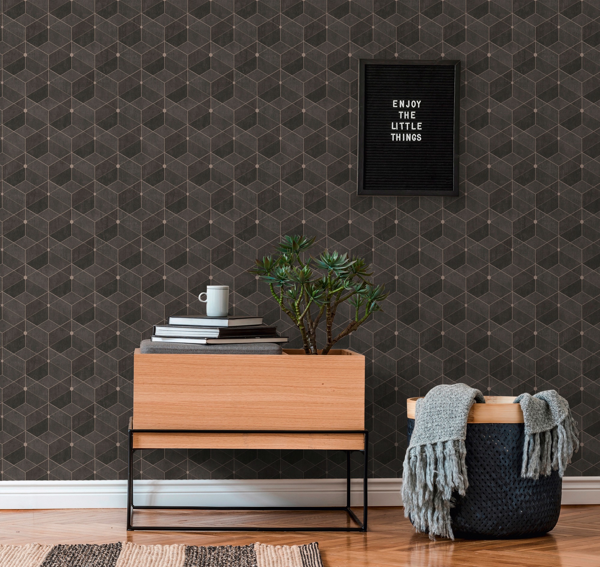 living walls 3D-Tapete »Titanium«, 3D-Optik-geometrisch-grafisch, Geometrisch Tapete 3D Effekt Tapeten Wohnzimmer Schlafzimmer Küche