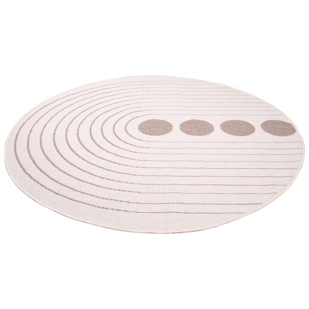 Carpet City Outdoorteppich »DUO RUG 5739«, rund, 5 mm Höhe, Wendeteppich Wetterfest In- & Outdoor, Balkon, Terrasse, Wohnzimmer