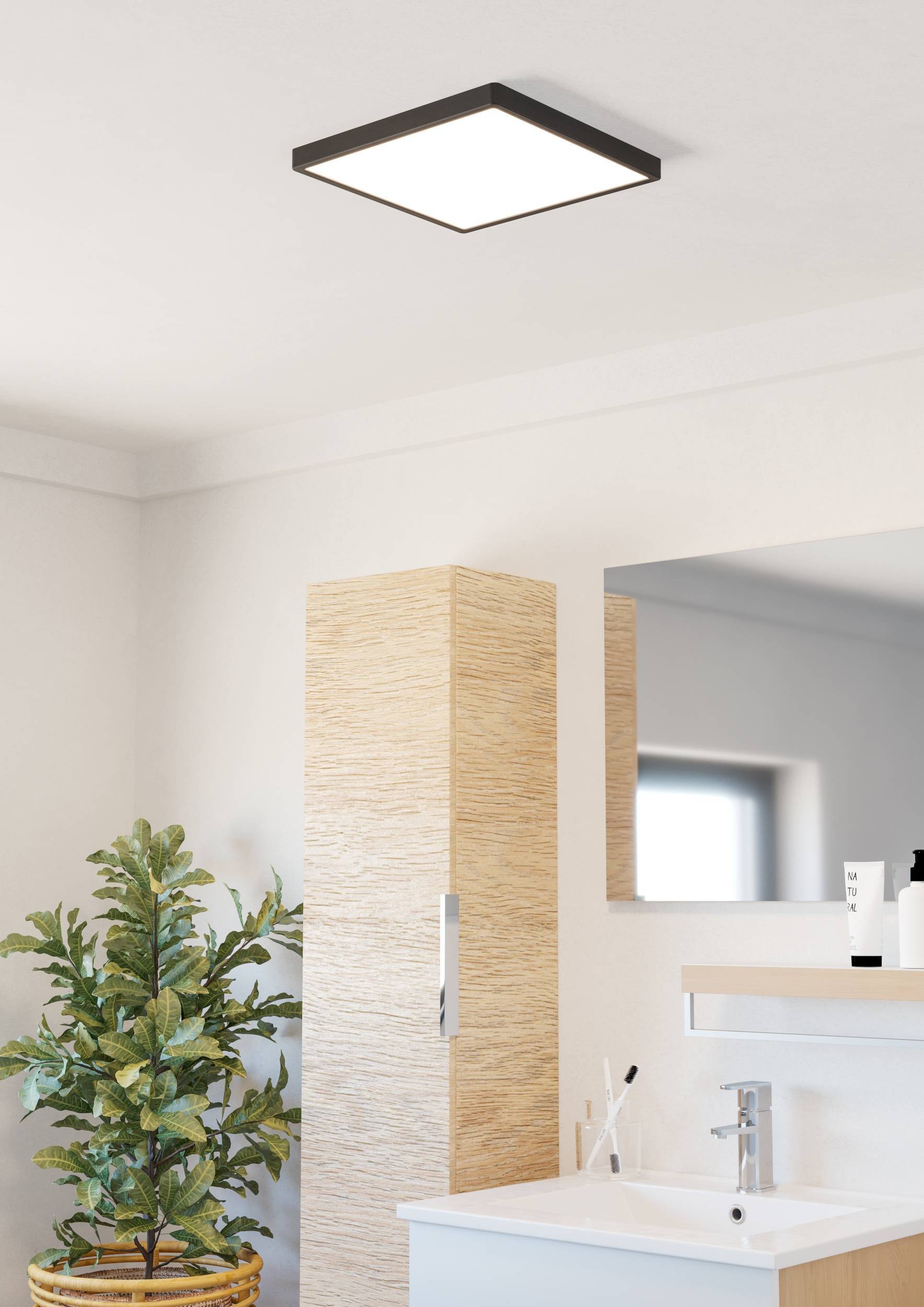 EGLO Aufbauleuchte »Fueva 6 Deckenlampe, Badlampe Decke, Kunststoff, IP44, Aufbaulampe« LED-Modul 1 Stk. Kaltweiß | Neutralweiß | Warmweiß