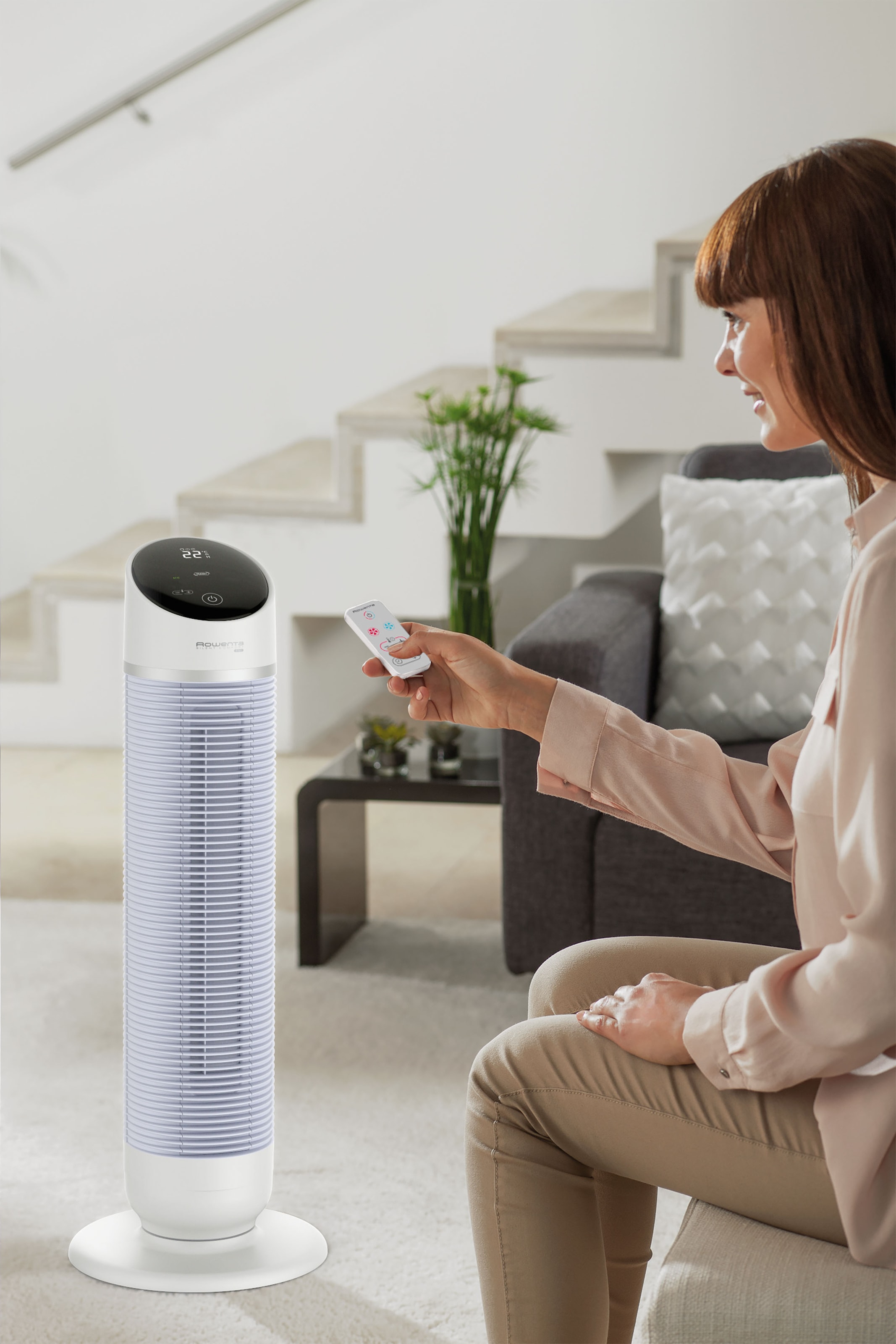 Rowenta Turmventilator »3-in-1 Turmventilator Silent Comfort, 10 Stufen für jeden Bedarf,«, Heizlüfter, Ventilator und Luftfilter, Fernbedienung, Timer, HQ8120