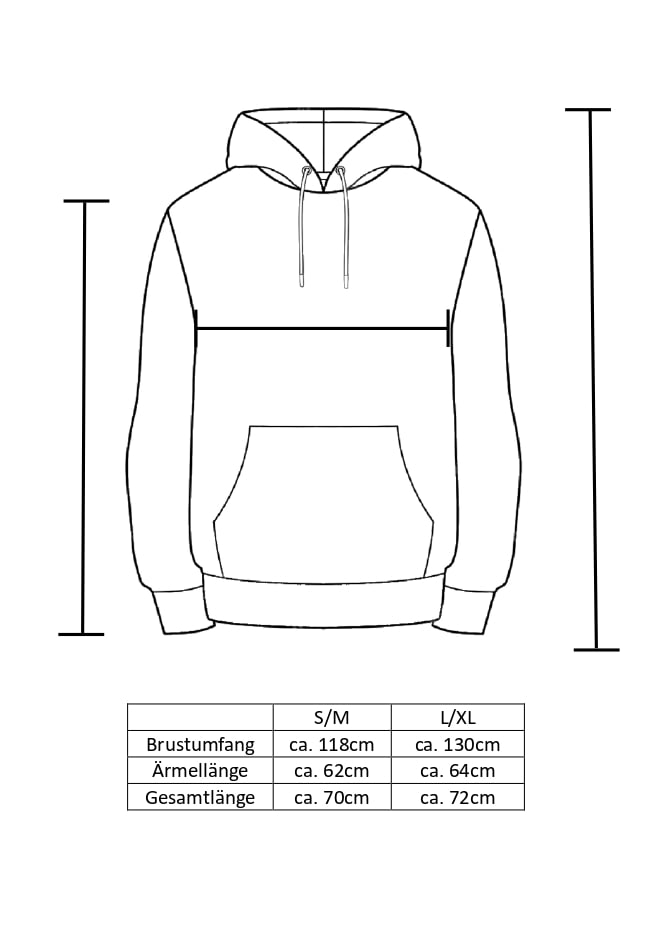 Zwillingsherz Hoodie, Bänder mit Schriftzug