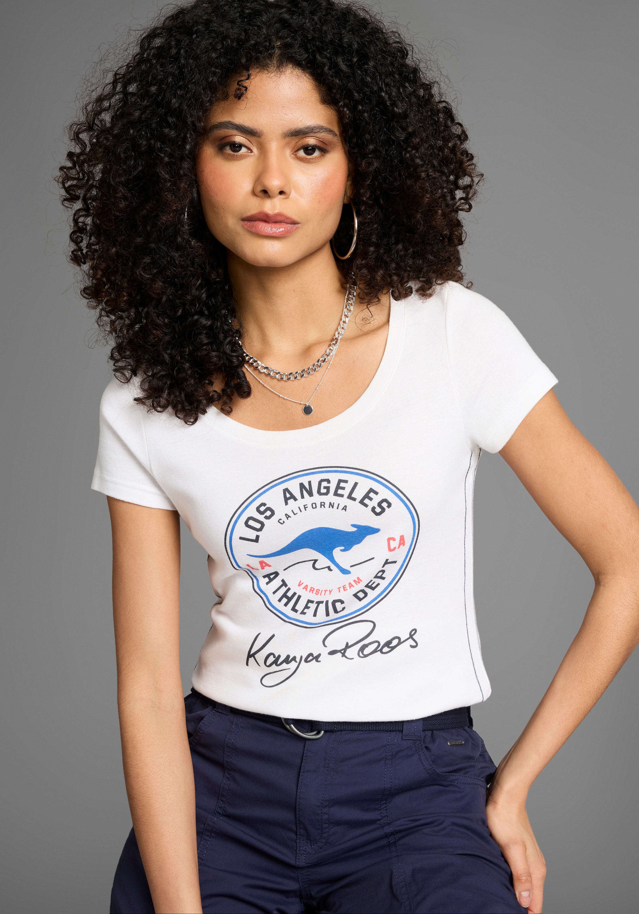 KangaROOS T-Shirt Kurzarm,  sehr figurbetont,  im Vintage-Design,  Rundhalsausschnitt