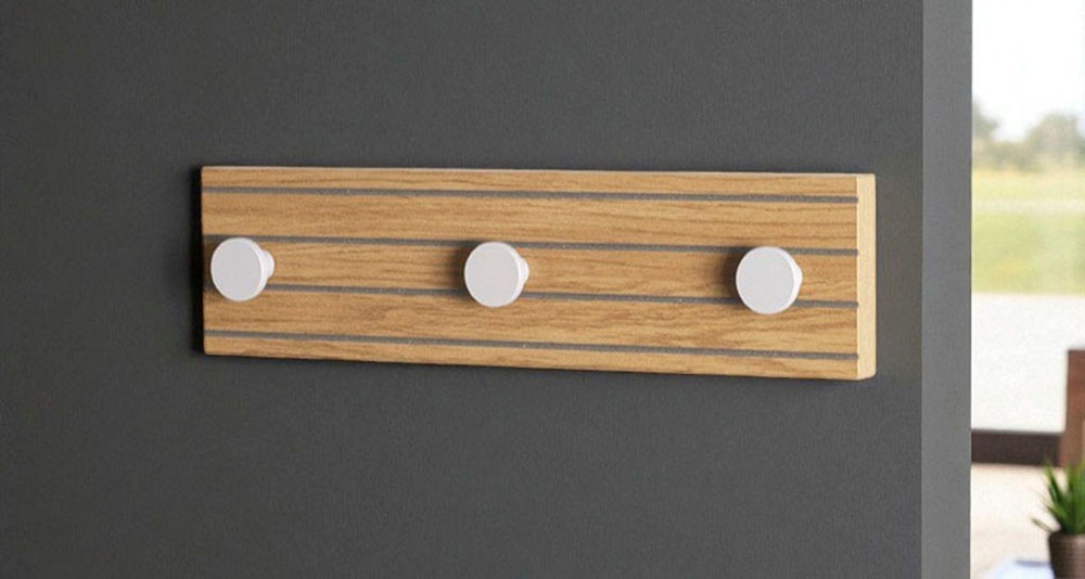 HAKU Wandgarderobe »Flurgarderobe, Garderobe, Garderobenhaken, Garderobenleiste,« 1 Stk. tlg. rechteckig - aus MDF Braun - B/T/H 35/4/9 cm