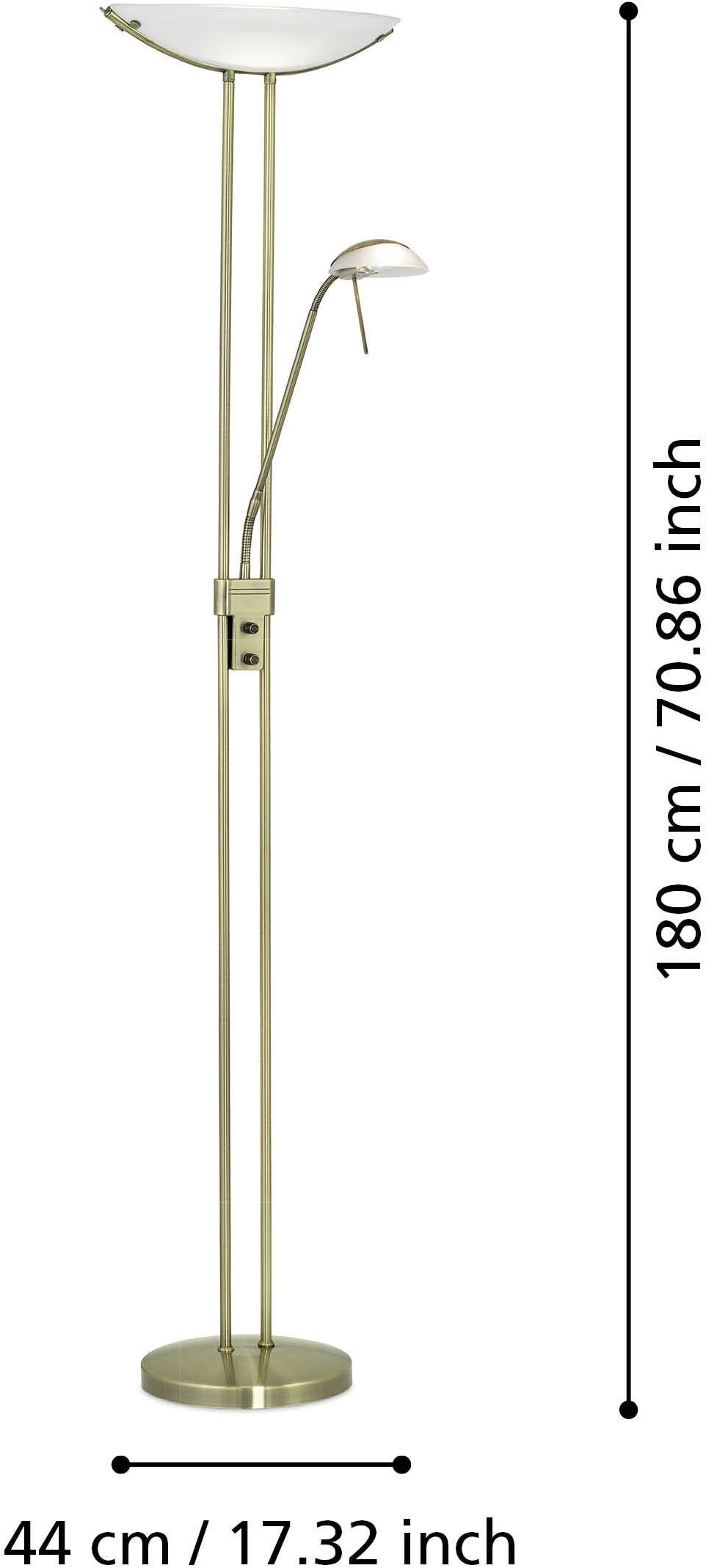 EGLO Stehlampe »BAYA Stehlampe - Stahl - R7S;G9 - 1X230W;1X33W - IP20« LED-Modul 1 Stk. Standleuchte, Leselampe, Wohzimmer, Schlafzimmer, L44 x H180 cm