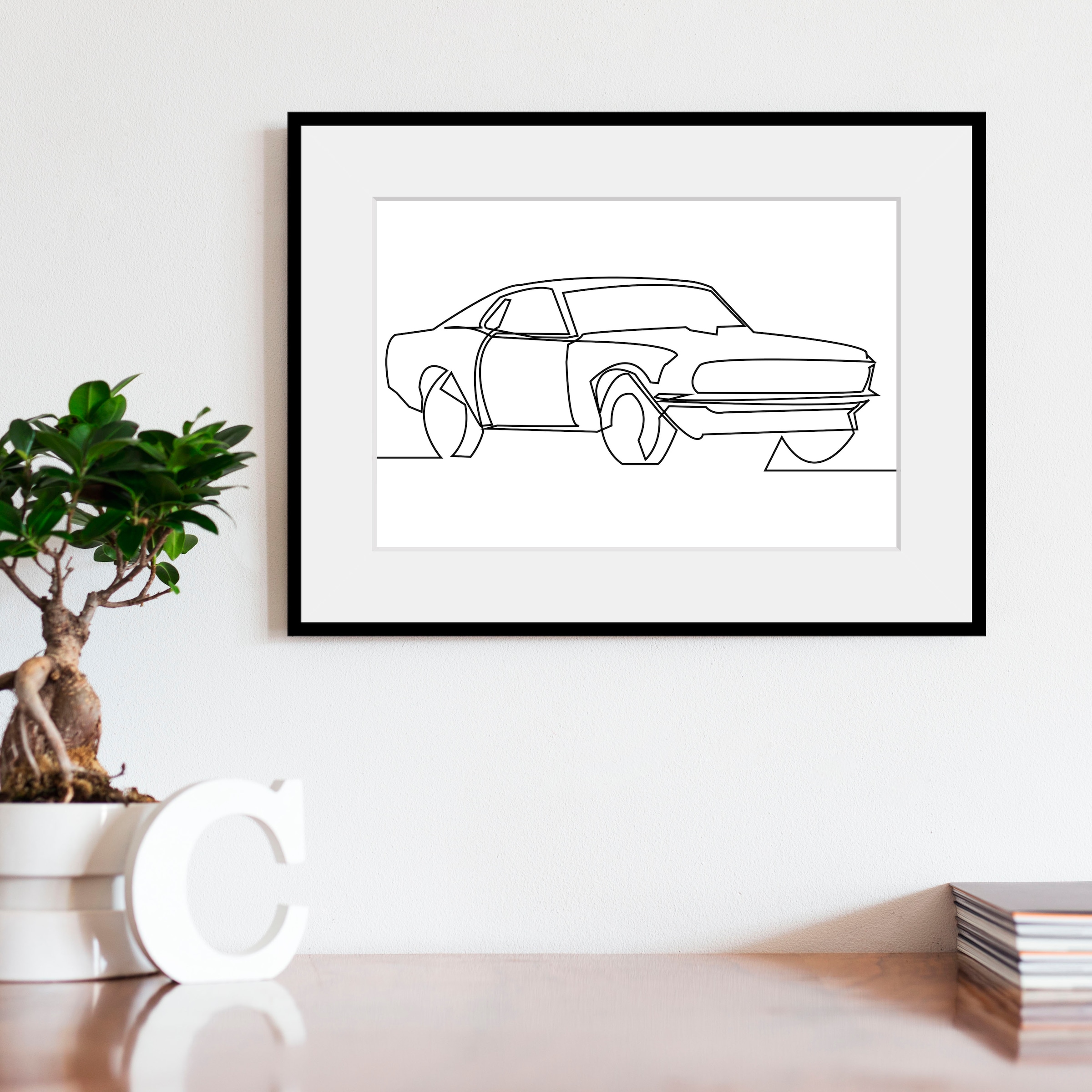 queence Bild »Shotgun« Auto   Fahrzeuge   Kunst   Schwarz-Weiß 1 Stk. tlg. günstig online kaufen