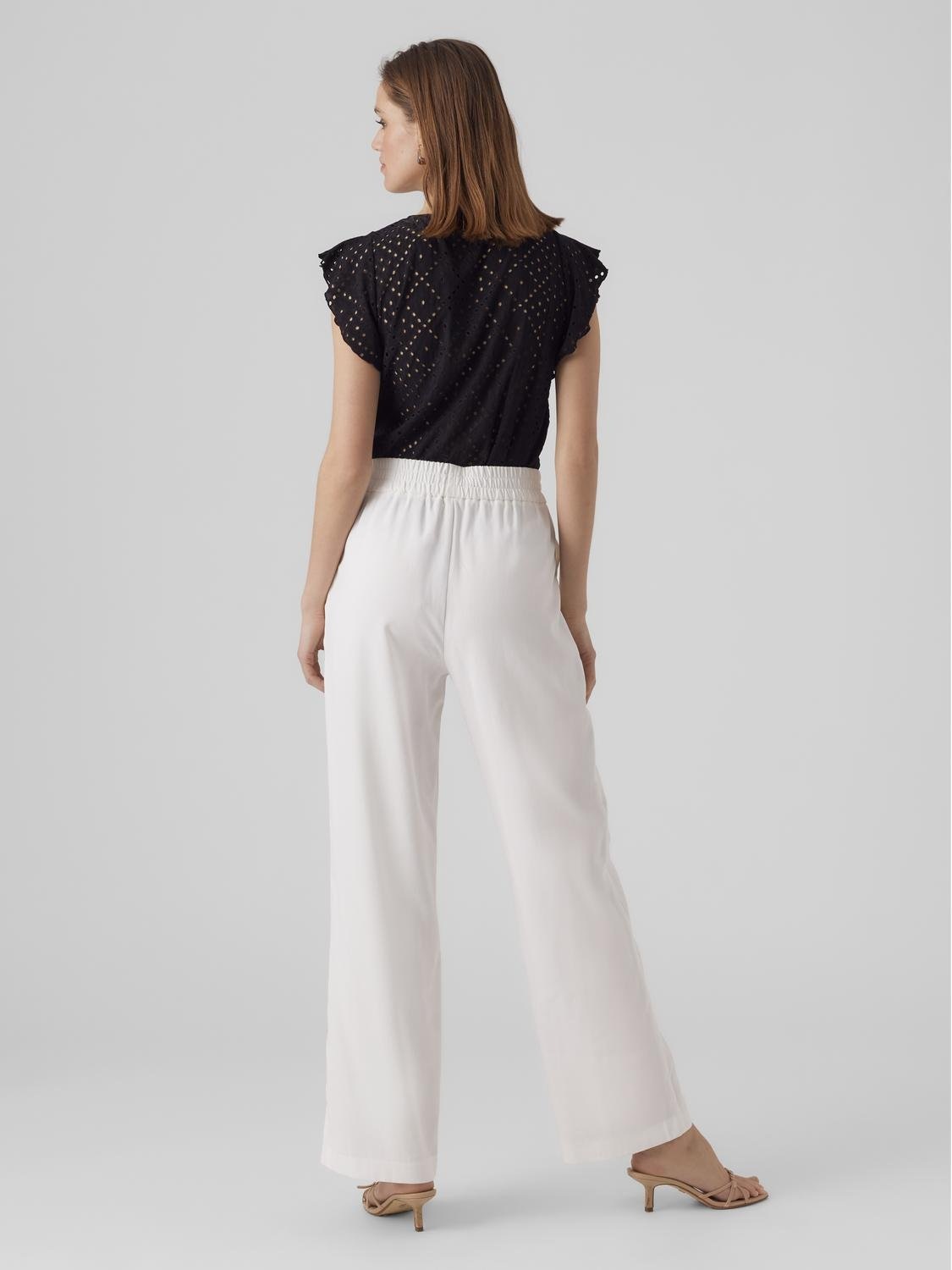 Vero Moda Rundhalsshirt »VMTASSA SL FRILL TOP NOOS«