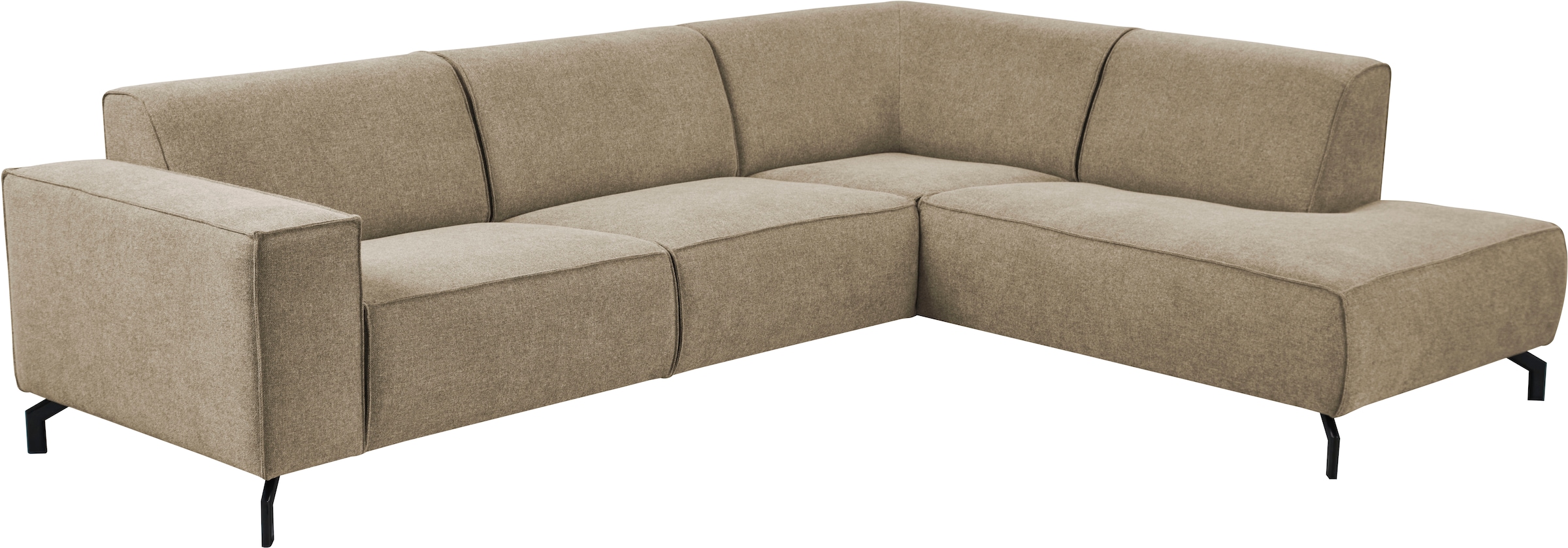 Places of Style Ecksofa Lorcan, in Lederoptik oder Strukturstoff lieferbar