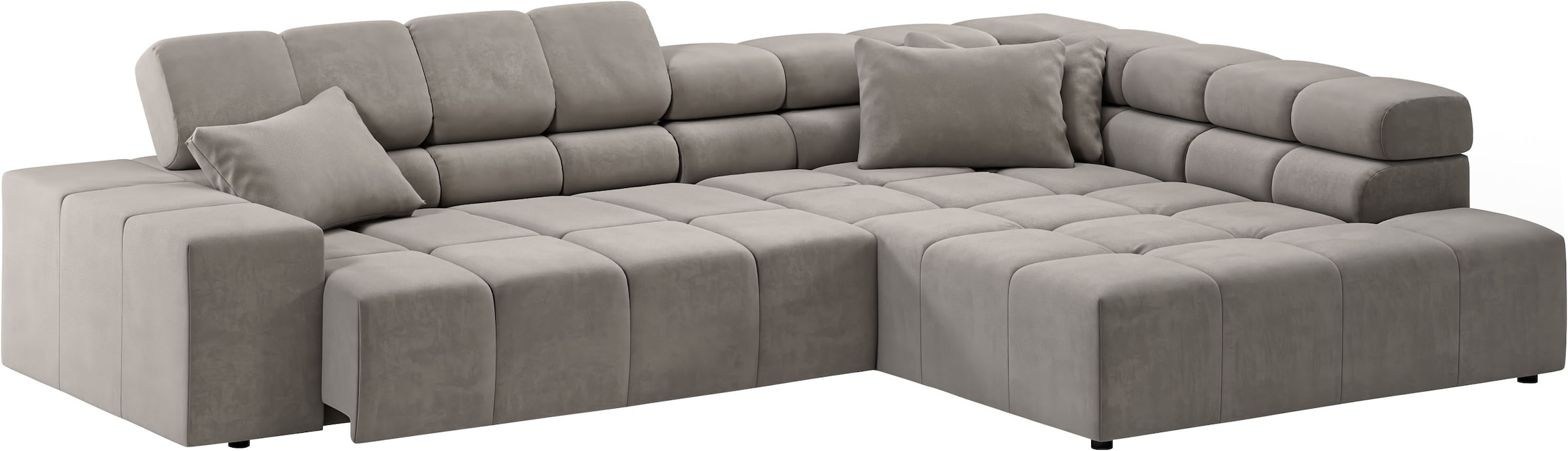 INOSIGN Ecksofa »Ancona incl. Kopfteilverstellung, Breite 319cm, L-Form«, wahlweise motorische Sitztiefenverstellung, auch in Cord + Easy Care