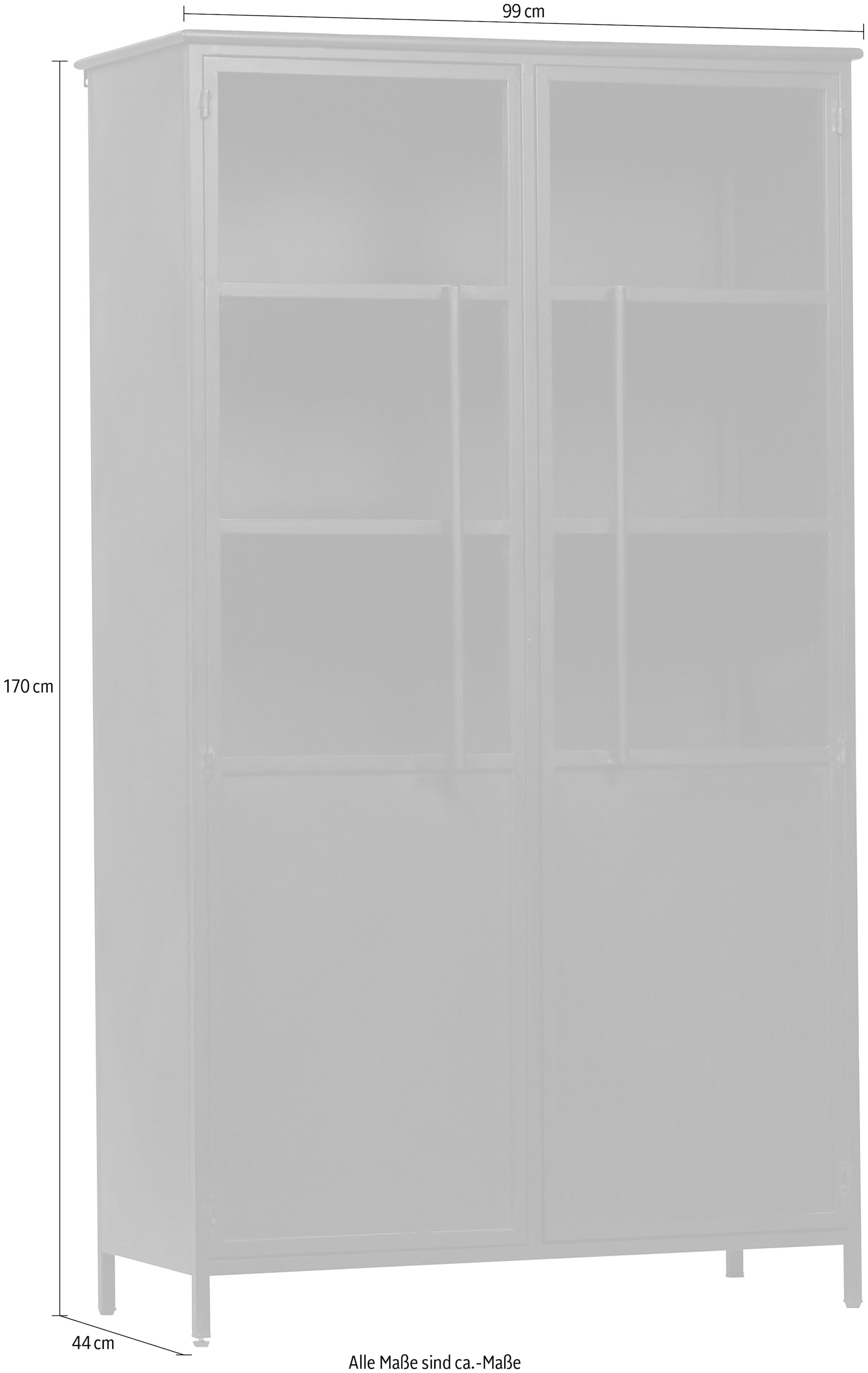 WOOOD Vitrine »Exhibit«, mit Glastüren und viel Stauraum, H 170 cm x B 99 cm
